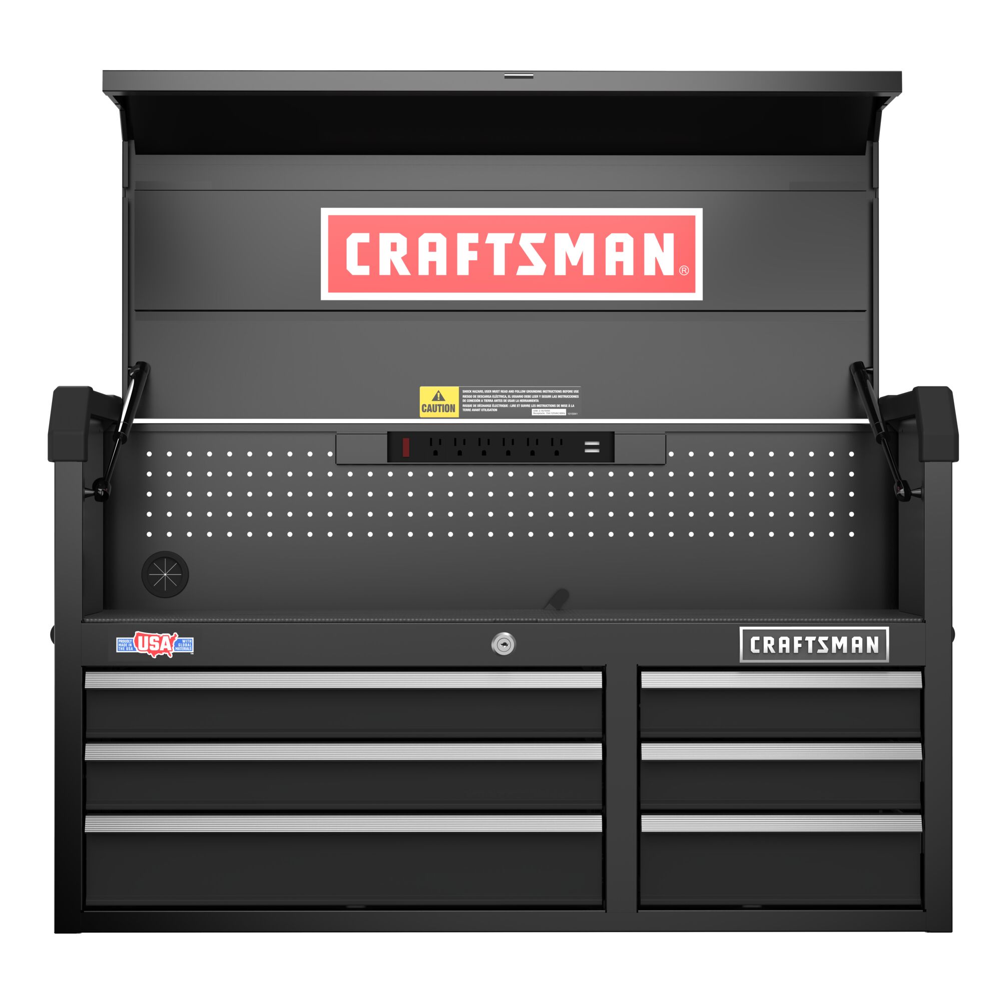 Gabinete de herramientas de acero de 6 cajones CRAFTSMAN Serie 2000, 40.5 pulgadas de ancho x 24.7 pulgadas de alto x 16 pulgadas de profundidad (negro) CMST98269BK