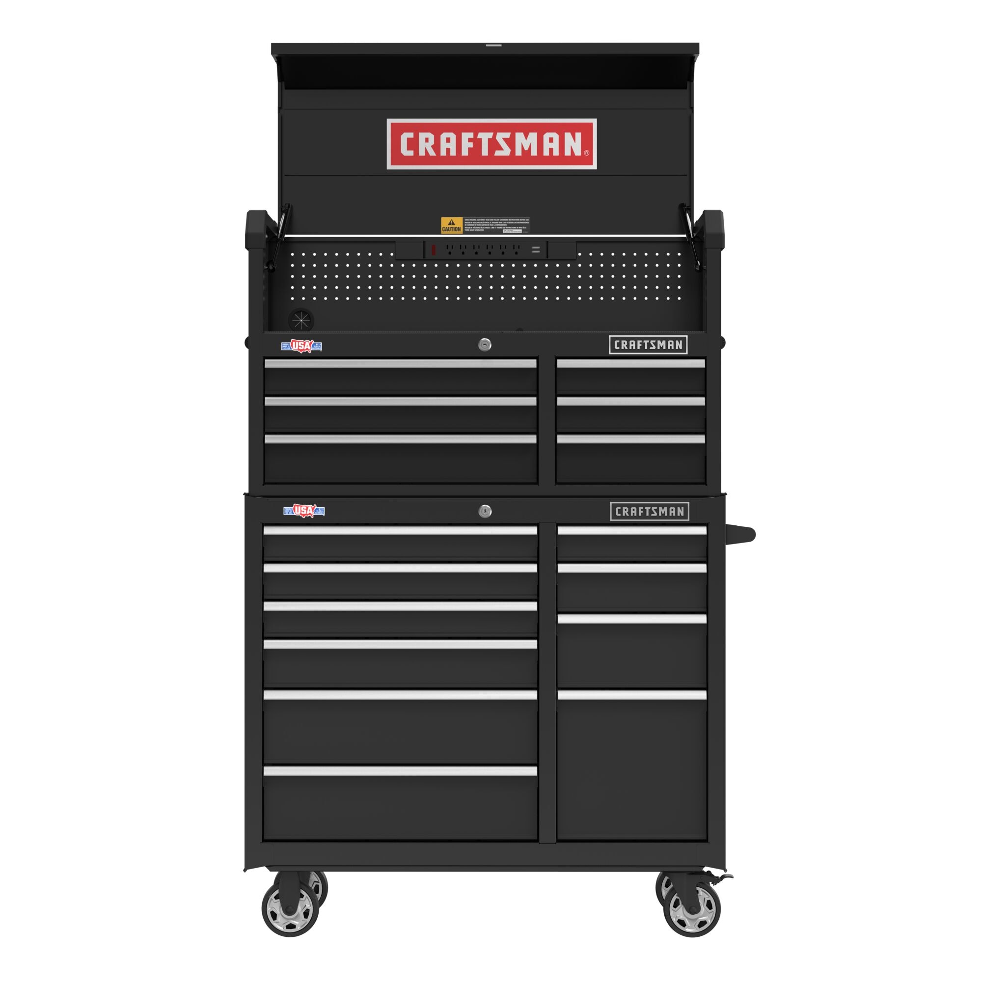 Gabinete de herramientas de acero de 6 cajones CRAFTSMAN Serie 2000, 40.5 pulgadas de ancho x 24.7 pulgadas de alto x 16 pulgadas de profundidad (negro) CMST98269BK