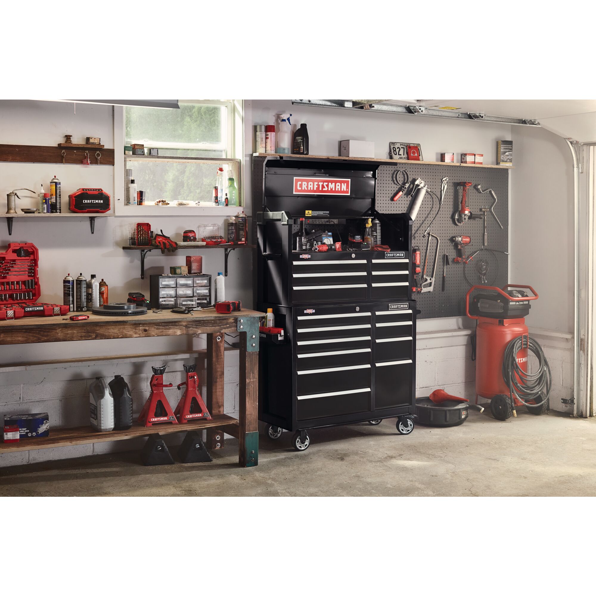 Gabinete de herramientas de acero de 6 cajones CRAFTSMAN Serie 2000, 40.5 pulgadas de ancho x 24.7 pulgadas de alto x 16 pulgadas de profundidad (negro) CMST98269BK