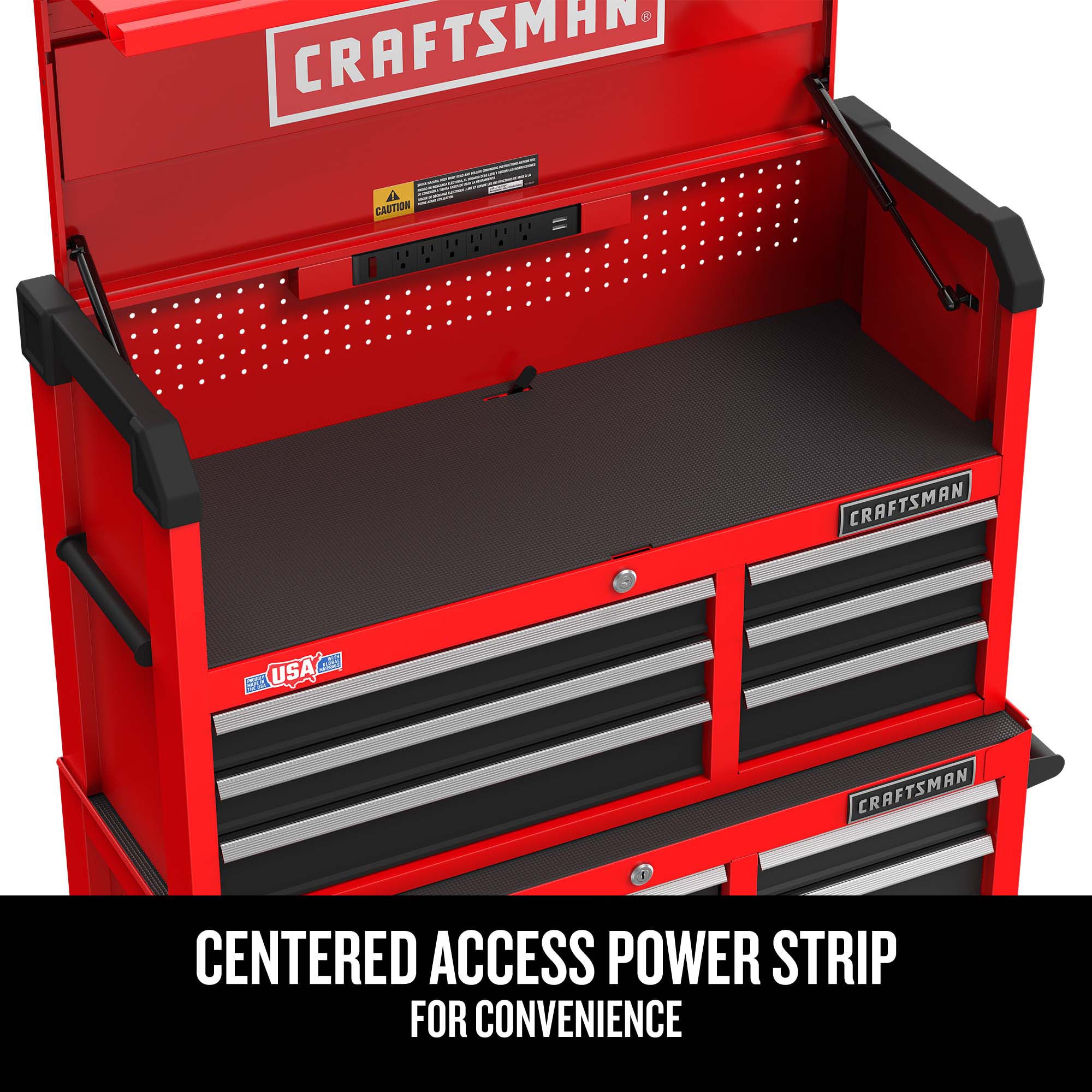 Gabinete para Herramientas de Acero CRAFTSMAN Serie 2000 de 6 Cajones, 41 pulgadas de ancho x 24.7 pulgadas de alto x 16 pulgadas de profundidad (Rojo y Negro) CMST98269RB