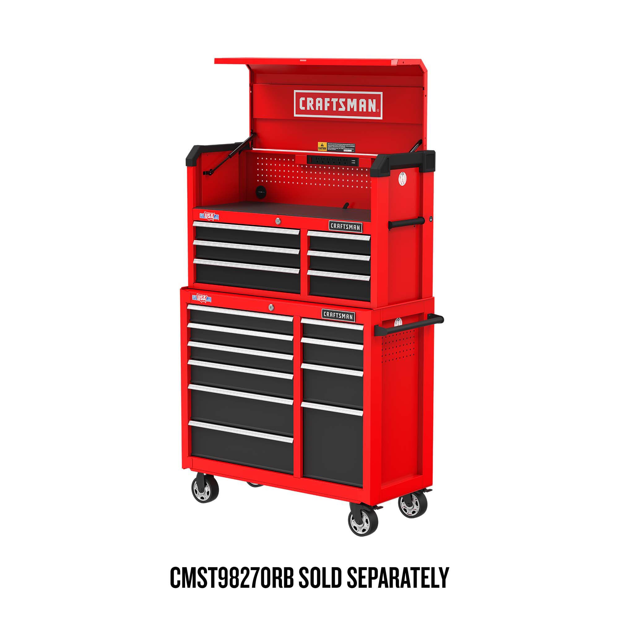 Gabinete para Herramientas de Acero CRAFTSMAN Serie 2000 de 6 Cajones, 41 pulgadas de ancho x 24.7 pulgadas de alto x 16 pulgadas de profundidad (Rojo y Negro) CMST98269RB