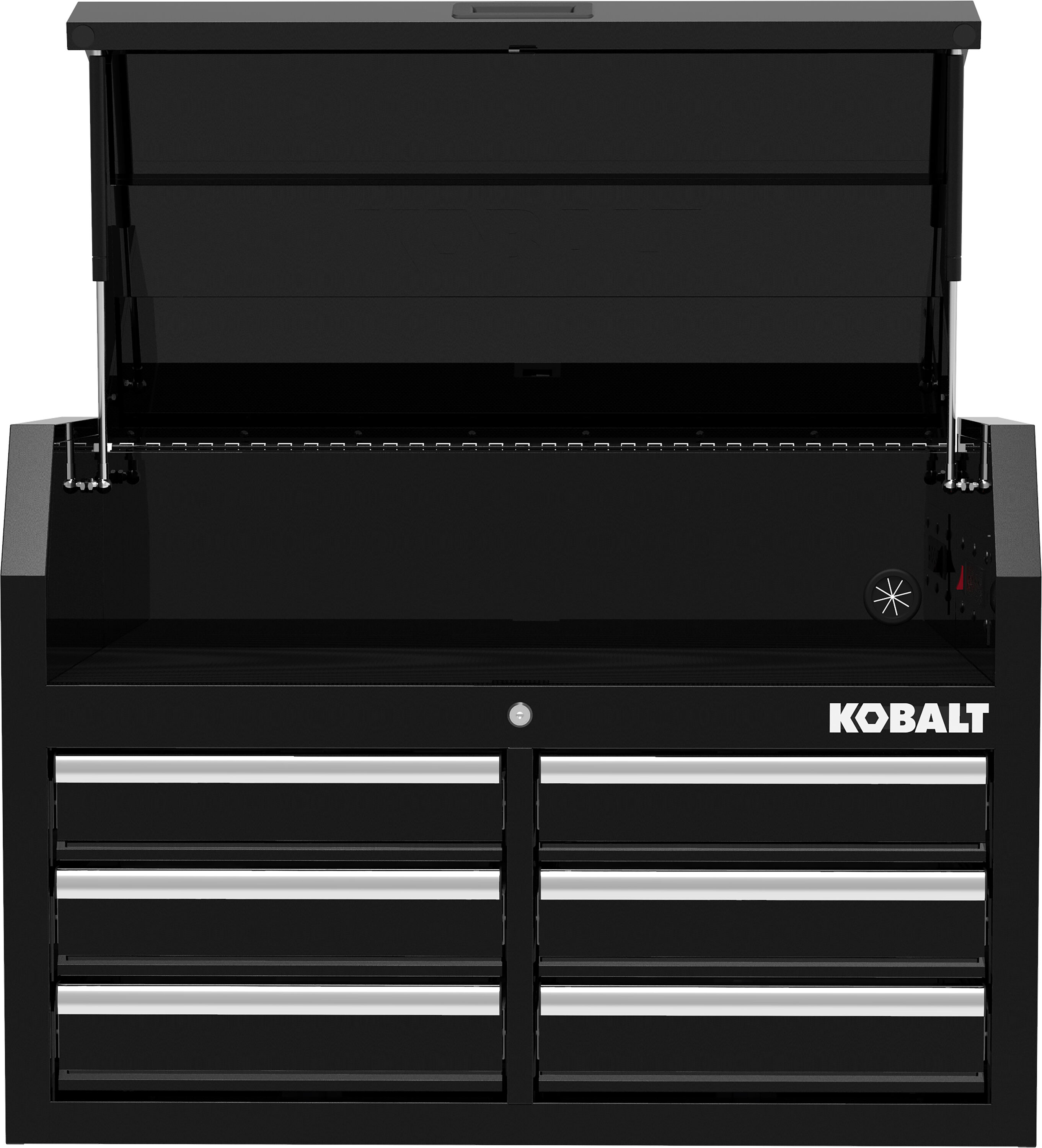 Gabinete de herramientas de acero Kobalt de 6 cajones (negro) 36 pulgadas de ancho x 18 pulgadas de alto x 24.8 pulgadas de profundidad 410-162-0131