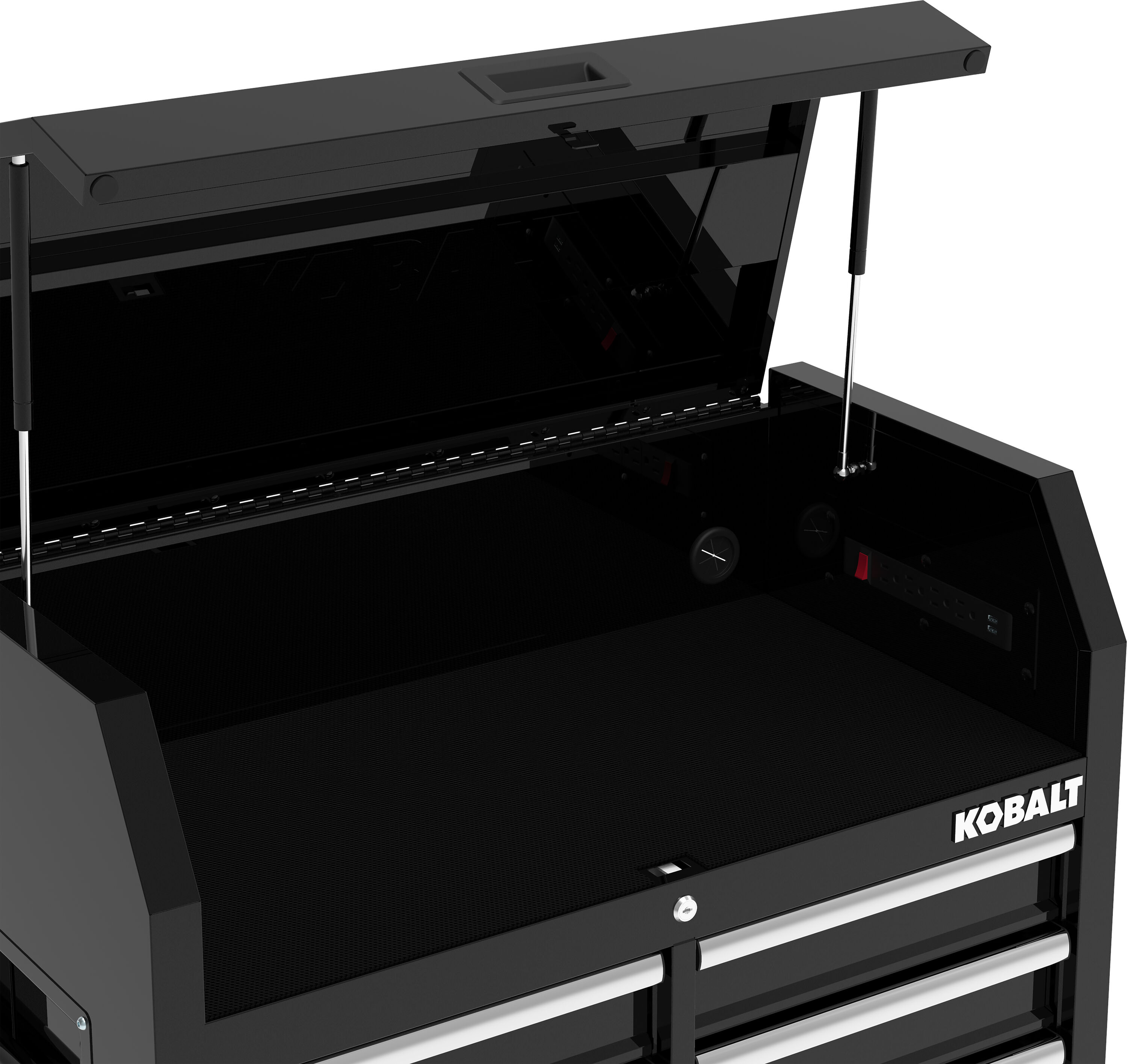 Gabinete de herramientas de acero Kobalt de 6 cajones (negro) 36 pulgadas de ancho x 18 pulgadas de alto x 24.8 pulgadas de profundidad 410-162-0131