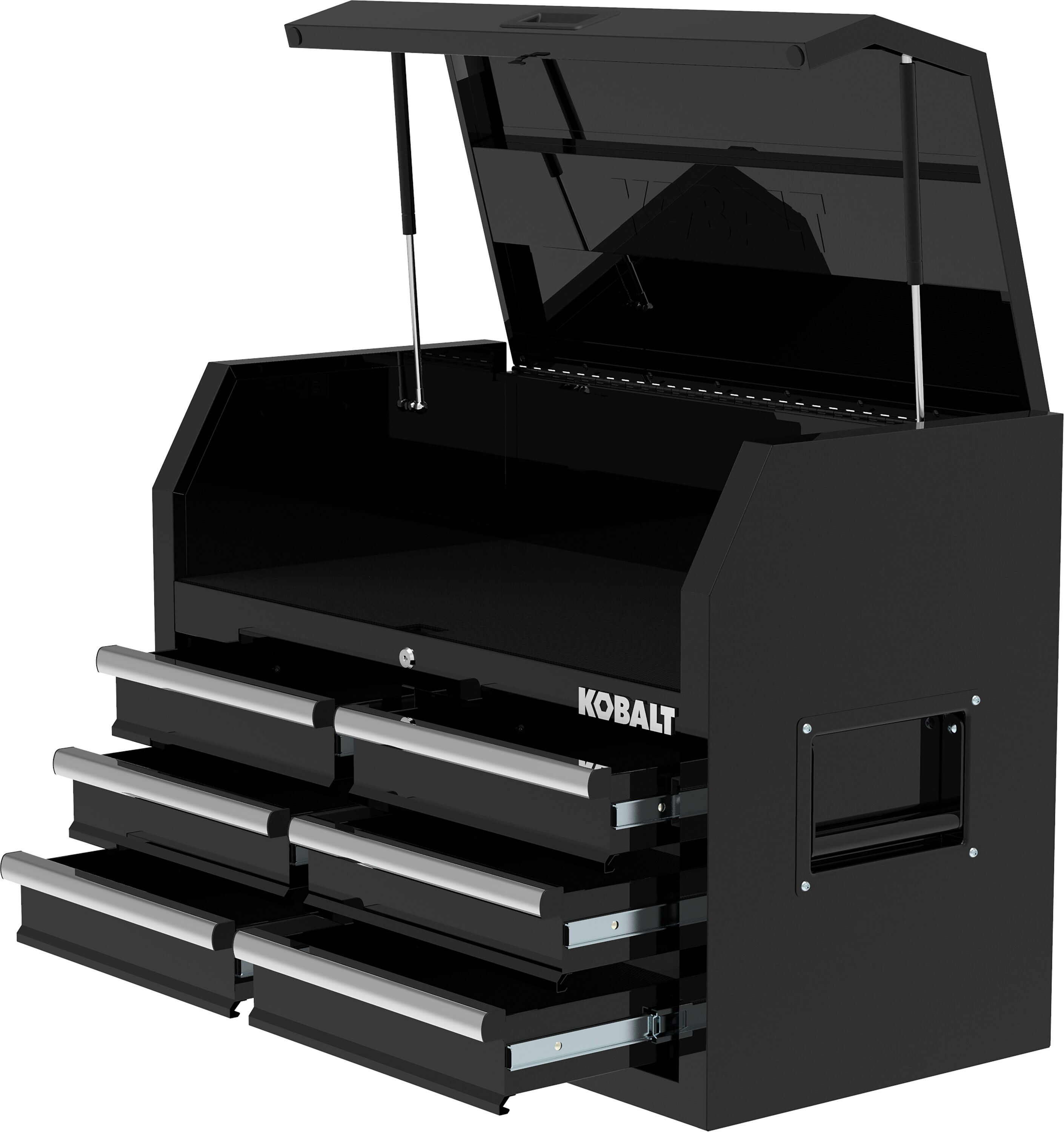 Gabinete de herramientas de acero Kobalt de 6 cajones (negro) 36 pulgadas de ancho x 18 pulgadas de alto x 24.8 pulgadas de profundidad 410-162-0131
