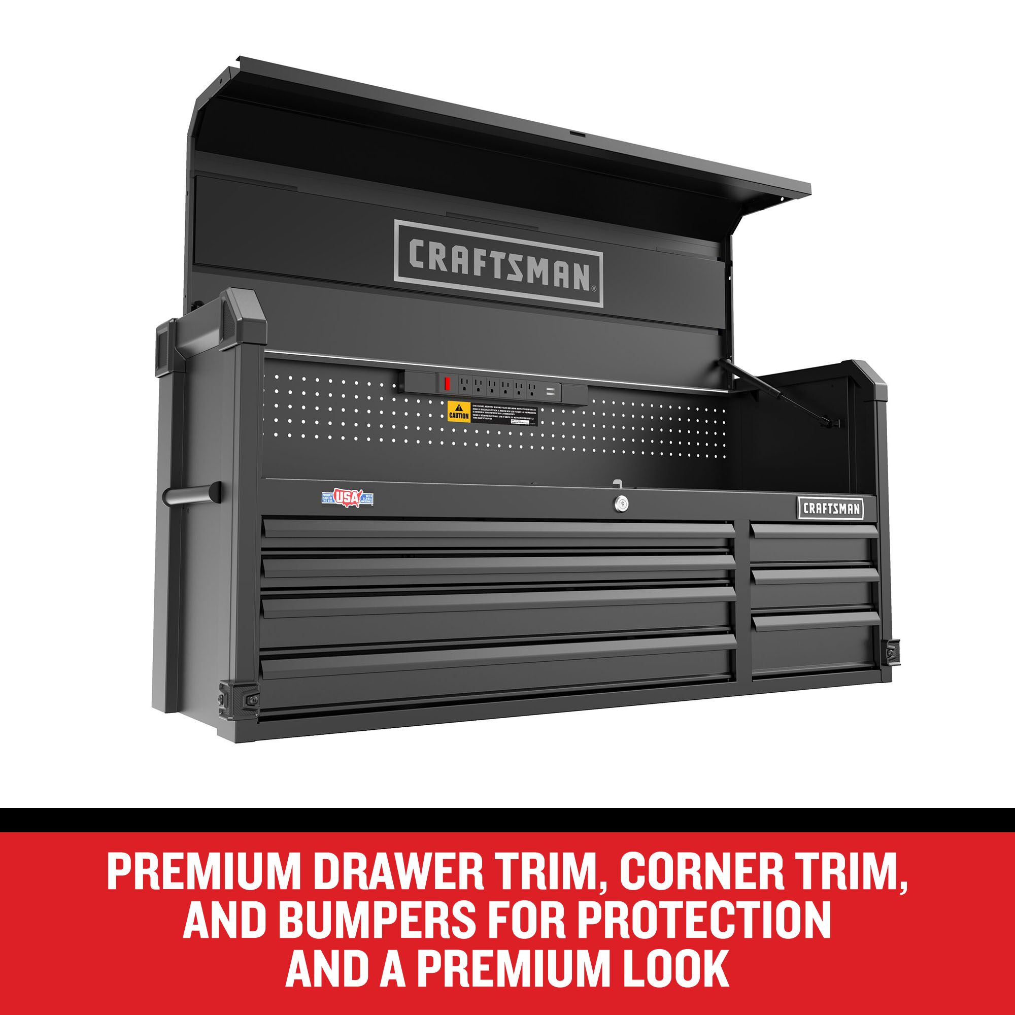 Gabinete de herramientas de acero con 7 cajones "CRAFTSMAN Premium Serie 2000" de 51.5 pulgadas de ancho, 24.5 pulgadas de alto y 16 pulgadas de profundidad (negro) CMST98261BK