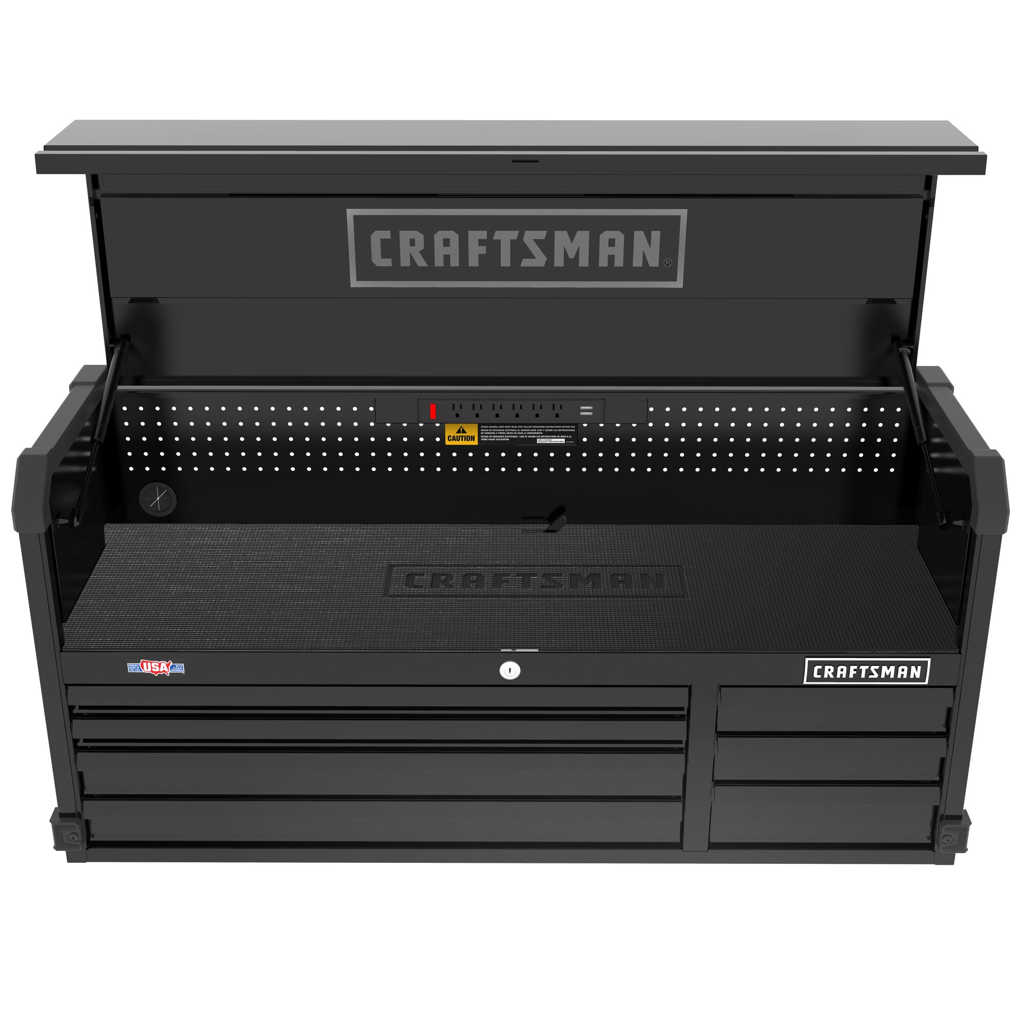 Gabinete de herramientas de acero con 7 cajones "CRAFTSMAN Premium Serie 2000" de 51.5 pulgadas de ancho, 24.5 pulgadas de alto y 16 pulgadas de profundidad (negro) CMST98261BK