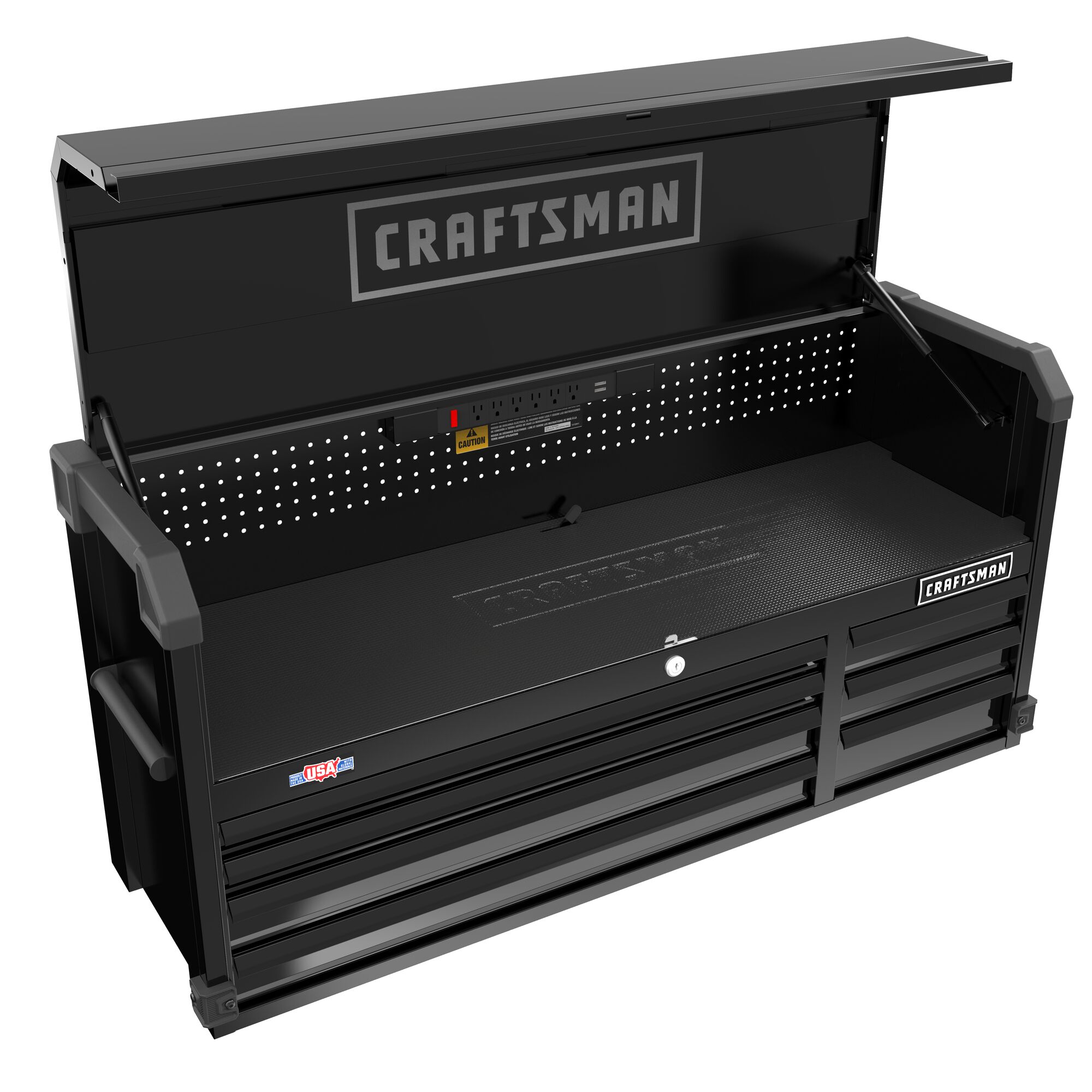 Gabinete de herramientas de acero con 7 cajones "CRAFTSMAN Premium Serie 2000" de 51.5 pulgadas de ancho, 24.5 pulgadas de alto y 16 pulgadas de profundidad (negro) CMST98261BK