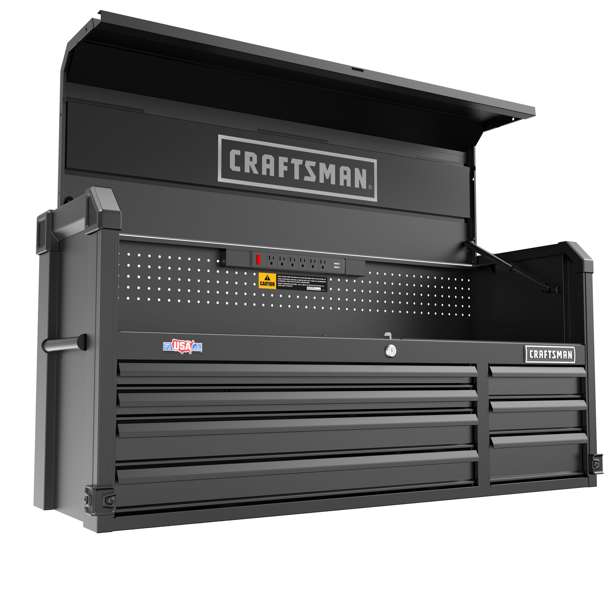 Gabinete de herramientas de acero con 7 cajones "CRAFTSMAN Premium Serie 2000" de 51.5 pulgadas de ancho, 24.5 pulgadas de alto y 16 pulgadas de profundidad (negro) CMST98261BK