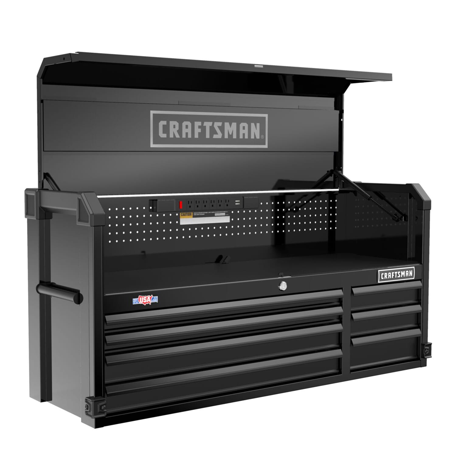 Gabinete de herramientas de acero con 7 cajones "CRAFTSMAN Premium Serie 2000" de 51.5 pulgadas de ancho, 24.5 pulgadas de alto y 16 pulgadas de profundidad (negro) CMST98261BK