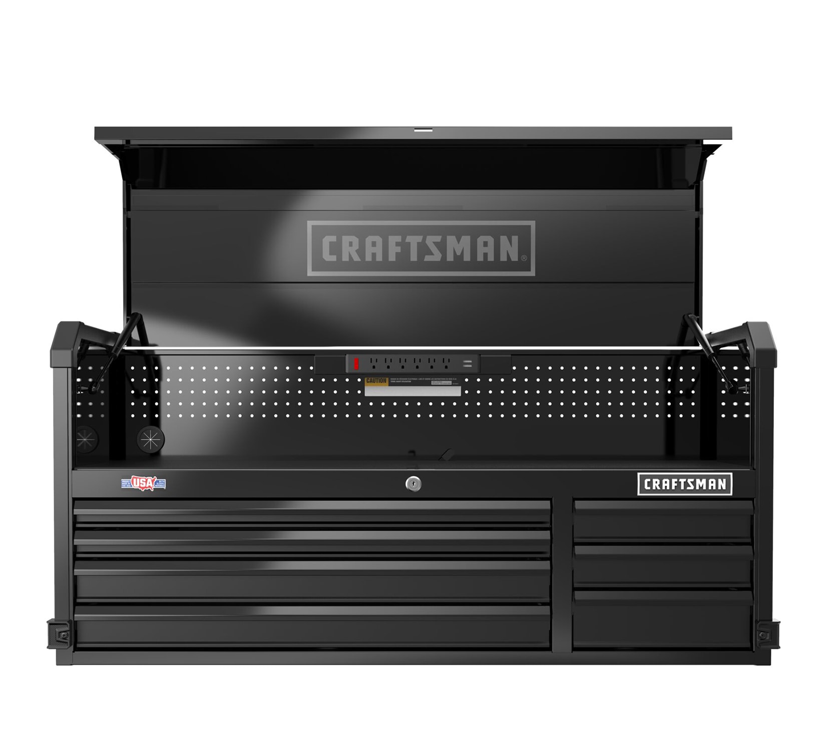 Gabinete de herramientas de acero con 7 cajones "CRAFTSMAN Premium Serie 2000" de 51.5 pulgadas de ancho, 24.5 pulgadas de alto y 16 pulgadas de profundidad (negro) CMST98261BK