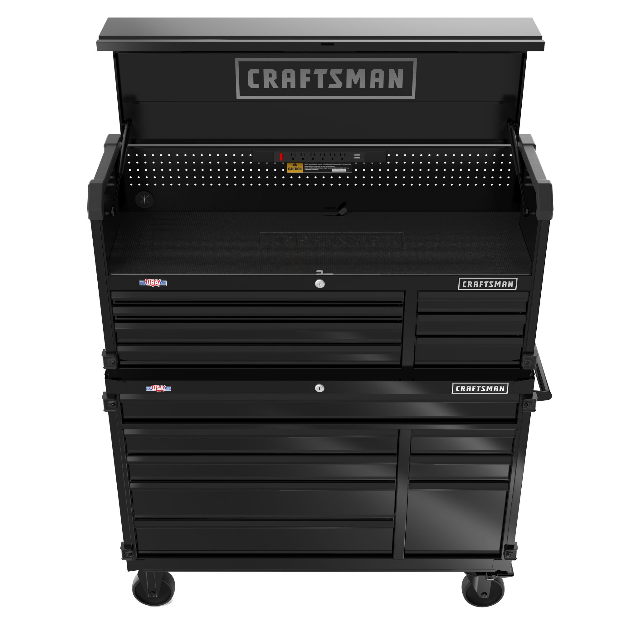 Gabinete de herramientas de acero con 7 cajones "CRAFTSMAN Premium Serie 2000" de 51.5 pulgadas de ancho, 24.5 pulgadas de alto y 16 pulgadas de profundidad (negro) CMST98261BK