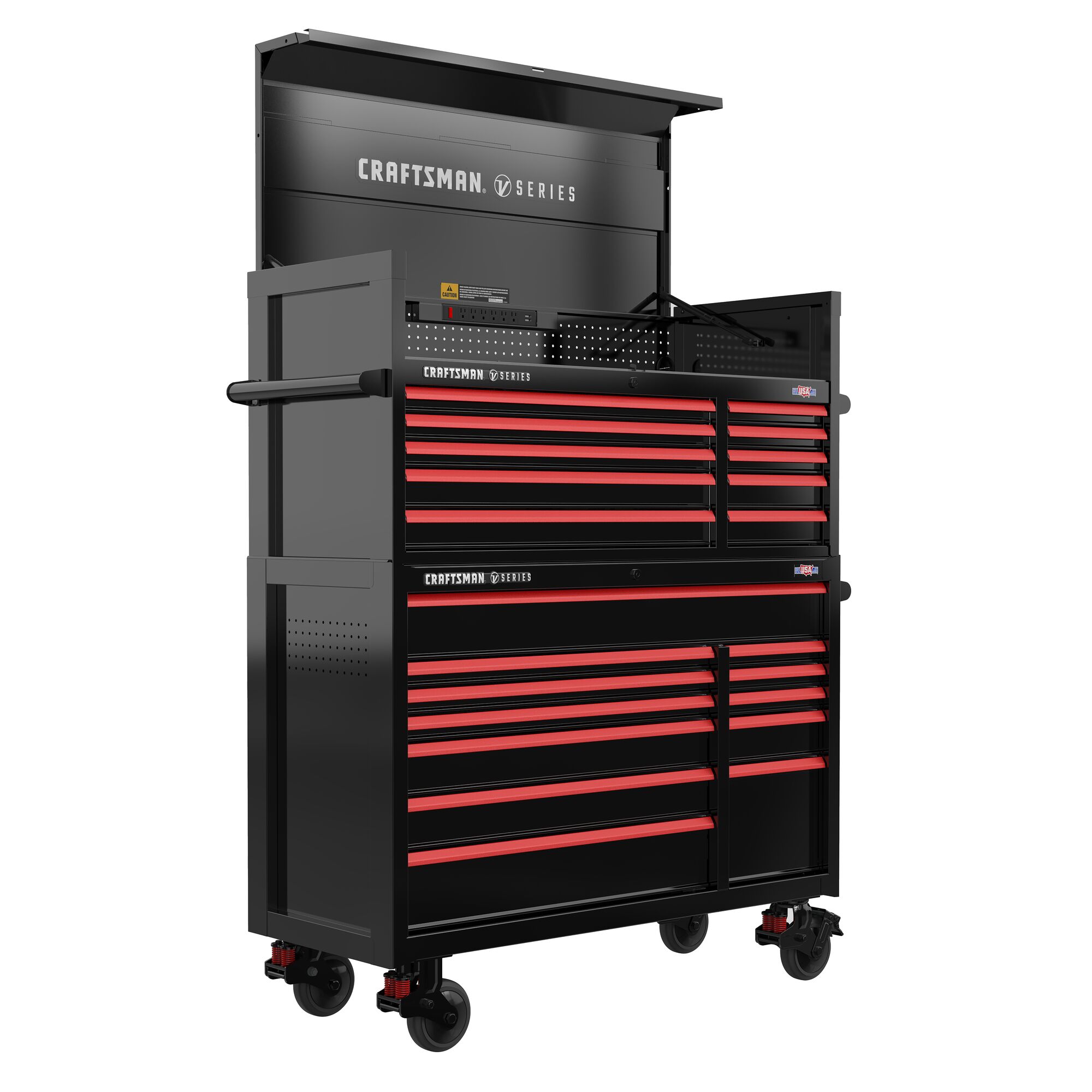 Gabinete de herramientas de acero de 10 cajones CRAFTSMAN V-Series 52 pulgadas de ancho x 27 pulgadas de alto x 21 pulgadas de profundidad (E-Coat Negro) CMSTVS5210BK