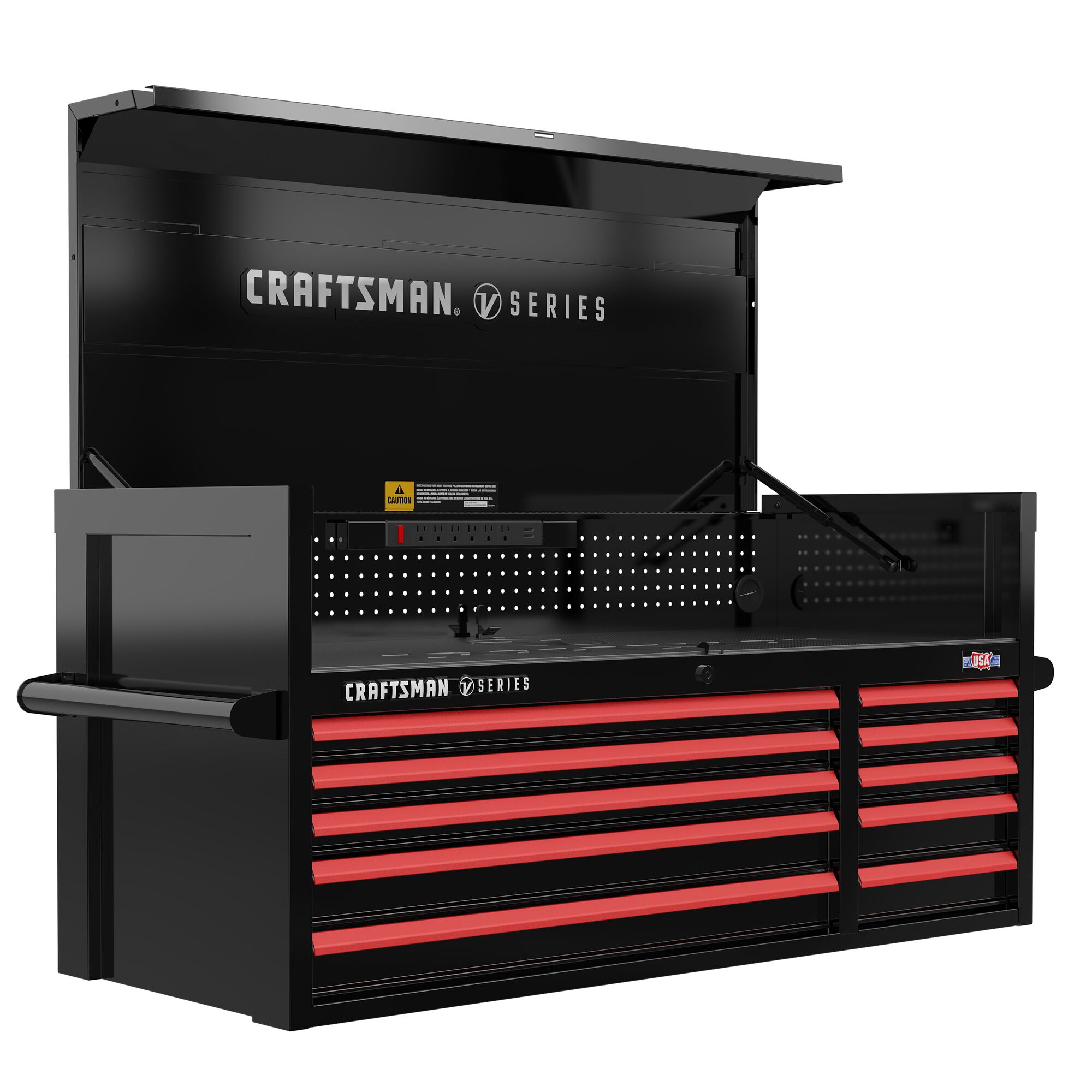Gabinete de herramientas de acero de 10 cajones CRAFTSMAN V-Series 52 pulgadas de ancho x 27 pulgadas de alto x 21 pulgadas de profundidad (E-Coat Negro) CMSTVS5210BK
