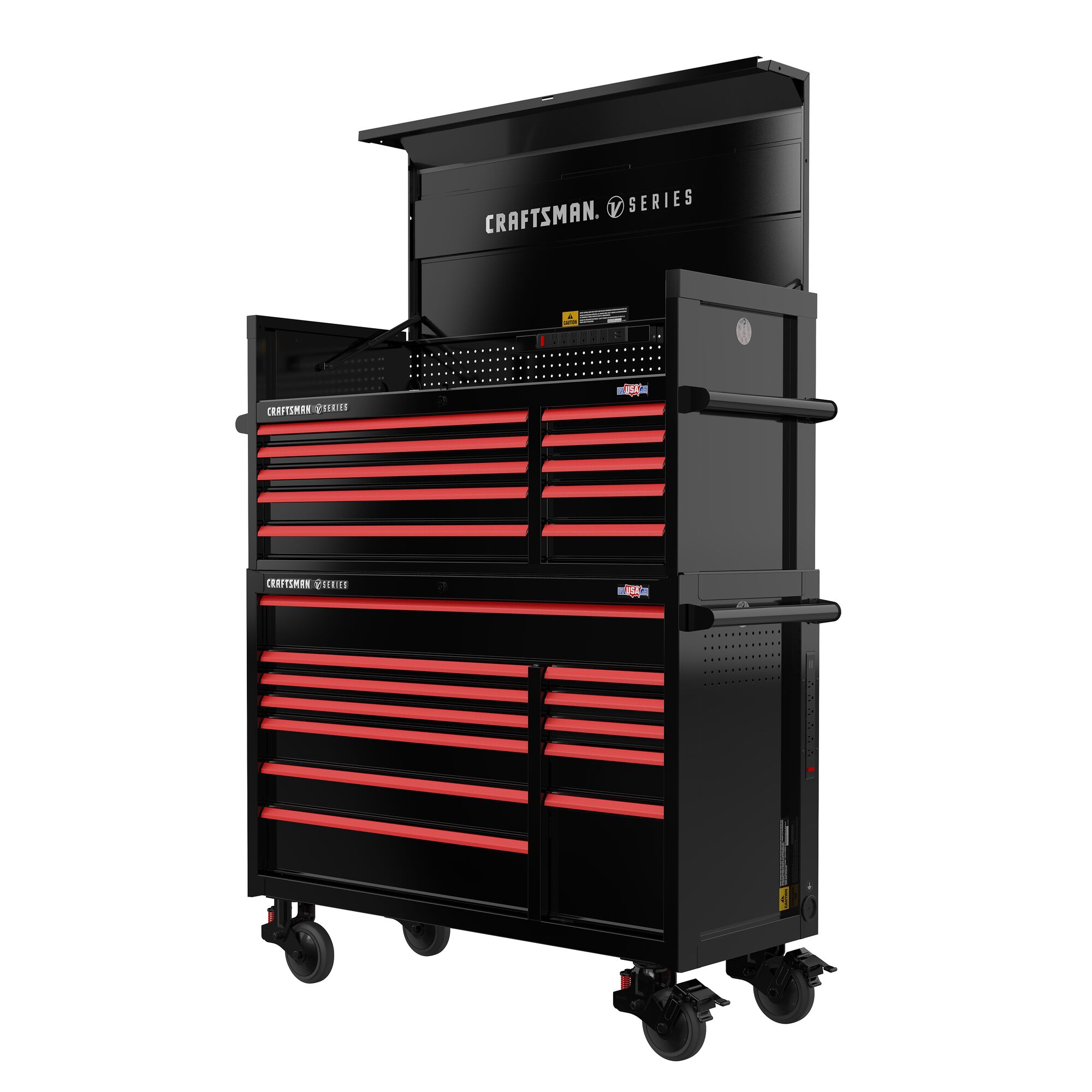 Gabinete de herramientas de acero de 10 cajones CRAFTSMAN V-Series 52 pulgadas de ancho x 27 pulgadas de alto x 21 pulgadas de profundidad (E-Coat Negro) CMSTVS5210BK