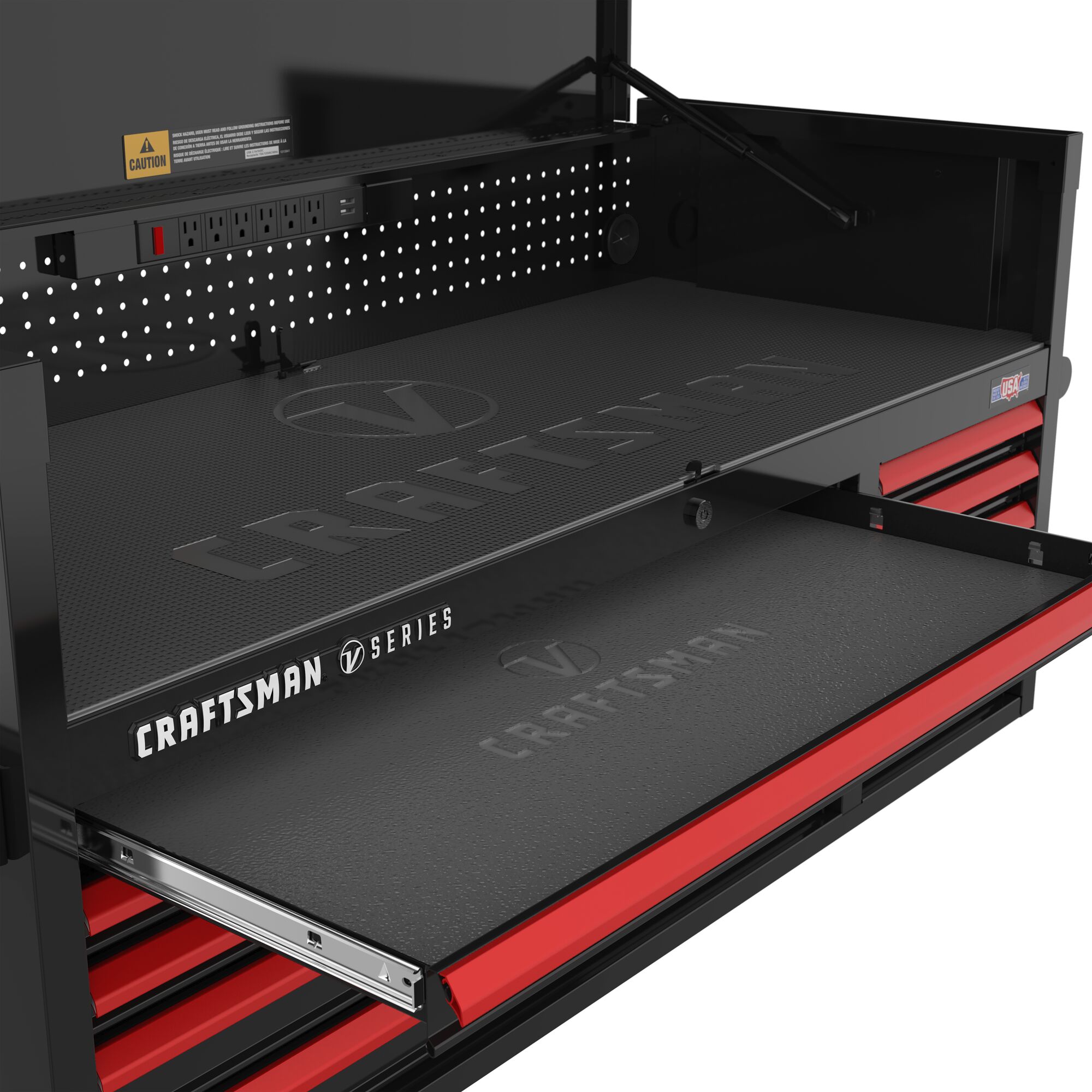 Gabinete de herramientas de acero de 10 cajones CRAFTSMAN V-Series 52 pulgadas de ancho x 27 pulgadas de alto x 21 pulgadas de profundidad (E-Coat Negro) CMSTVS5210BK
