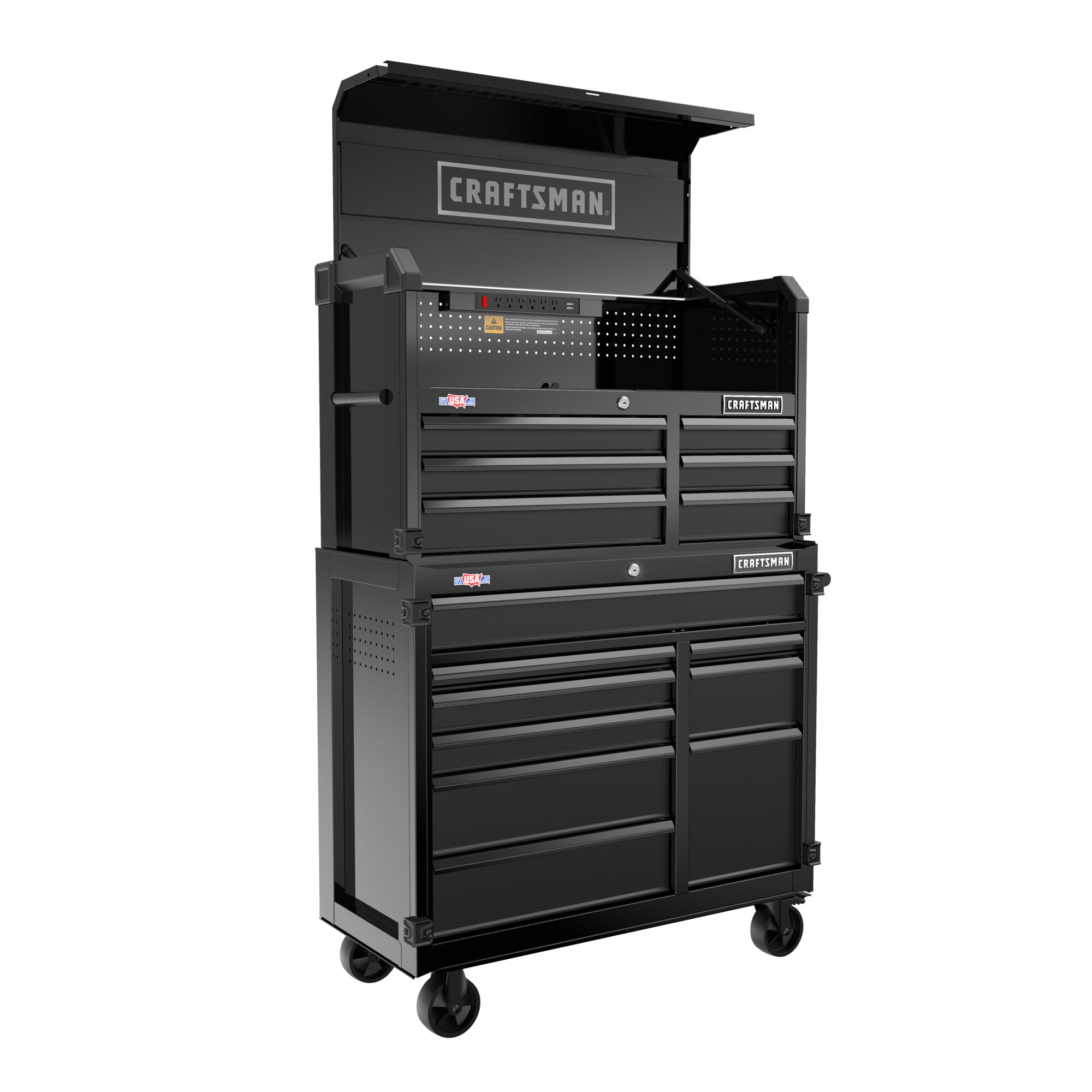 Gabinete de herramientas de acero de 6 cajones CRAFTSMAN Premium Serie 2000 40.5 pulgadas de ancho x 24.5 pulgadas de alto x 16 pulgadas de profundidad (negro) CMST98259BK