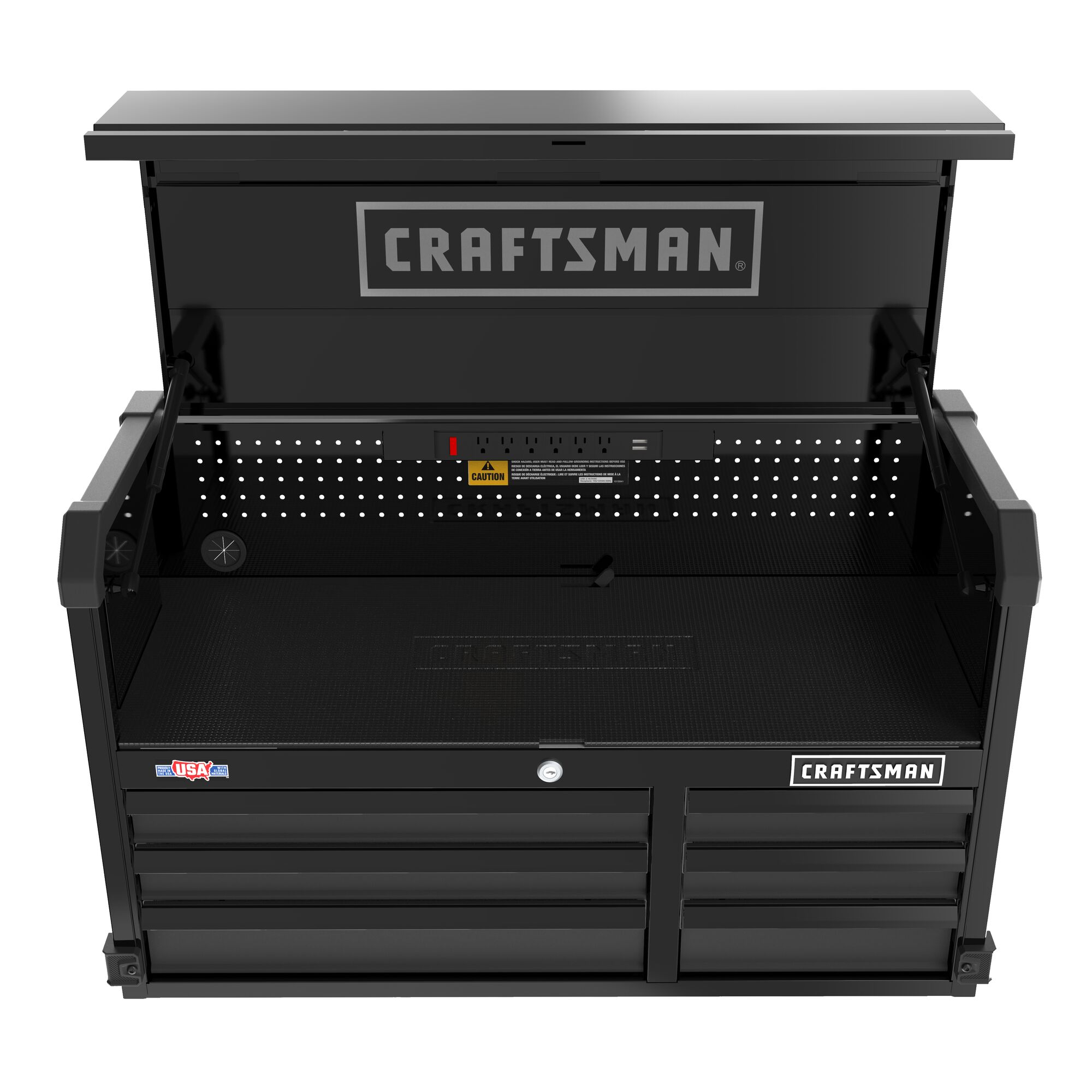 Gabinete de herramientas de acero de 6 cajones CRAFTSMAN Premium Serie 2000 40.5 pulgadas de ancho x 24.5 pulgadas de alto x 16 pulgadas de profundidad (negro) CMST98259BK