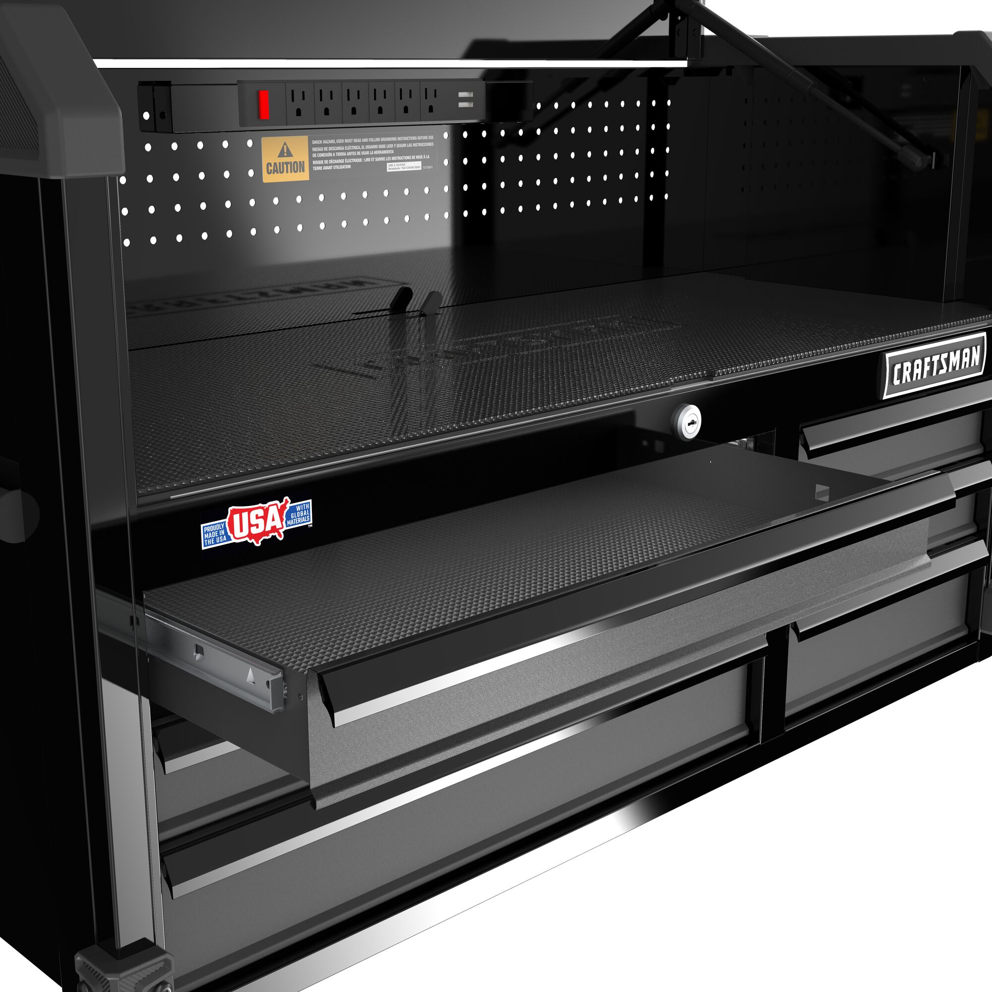 Gabinete de herramientas de acero de 6 cajones CRAFTSMAN Premium Serie 2000 40.5 pulgadas de ancho x 24.5 pulgadas de alto x 16 pulgadas de profundidad (negro) CMST98259BK