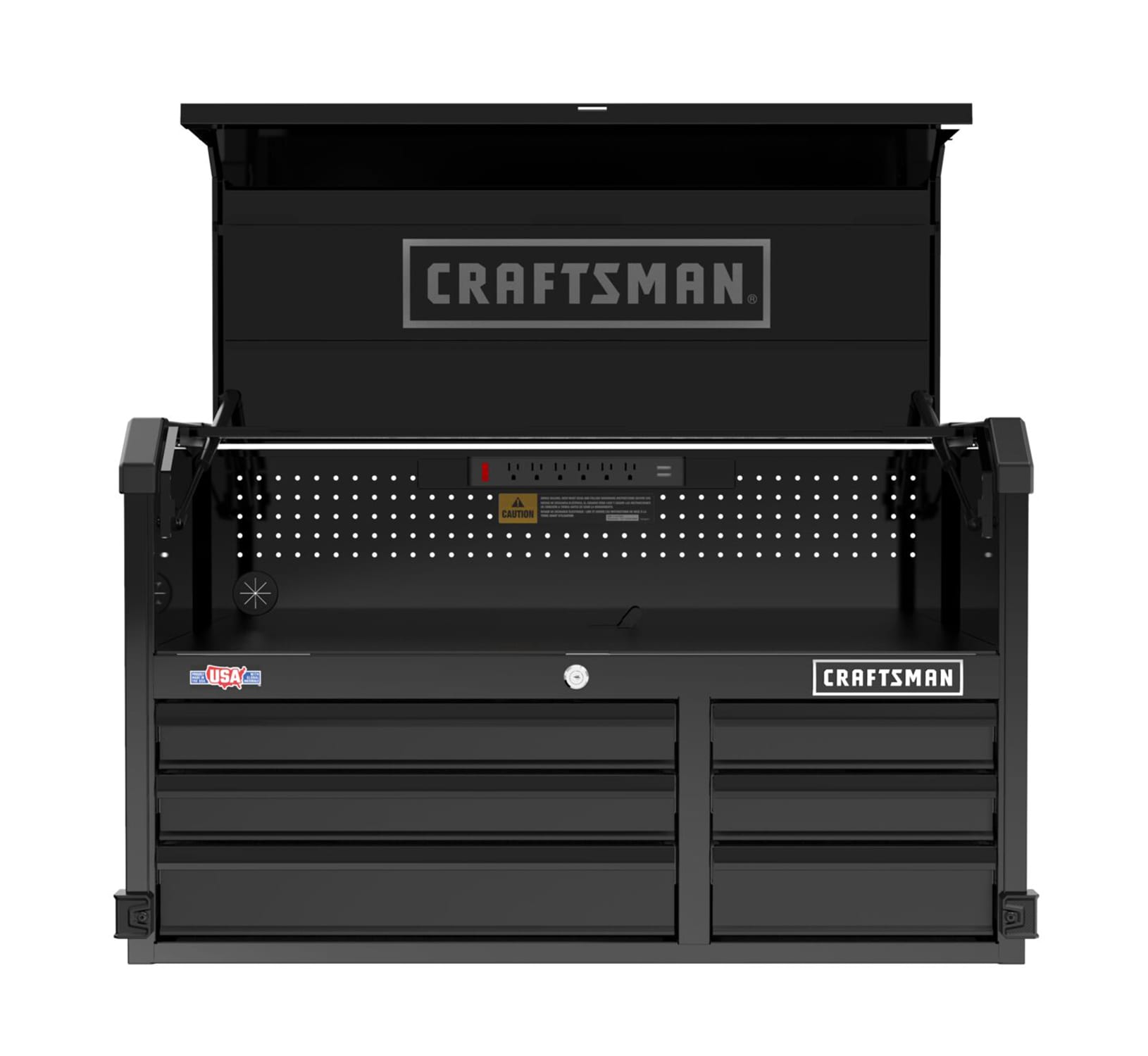 Gabinete de herramientas de acero de 6 cajones CRAFTSMAN Premium Serie 2000 40.5 pulgadas de ancho x 24.5 pulgadas de alto x 16 pulgadas de profundidad (negro) CMST98259BK
