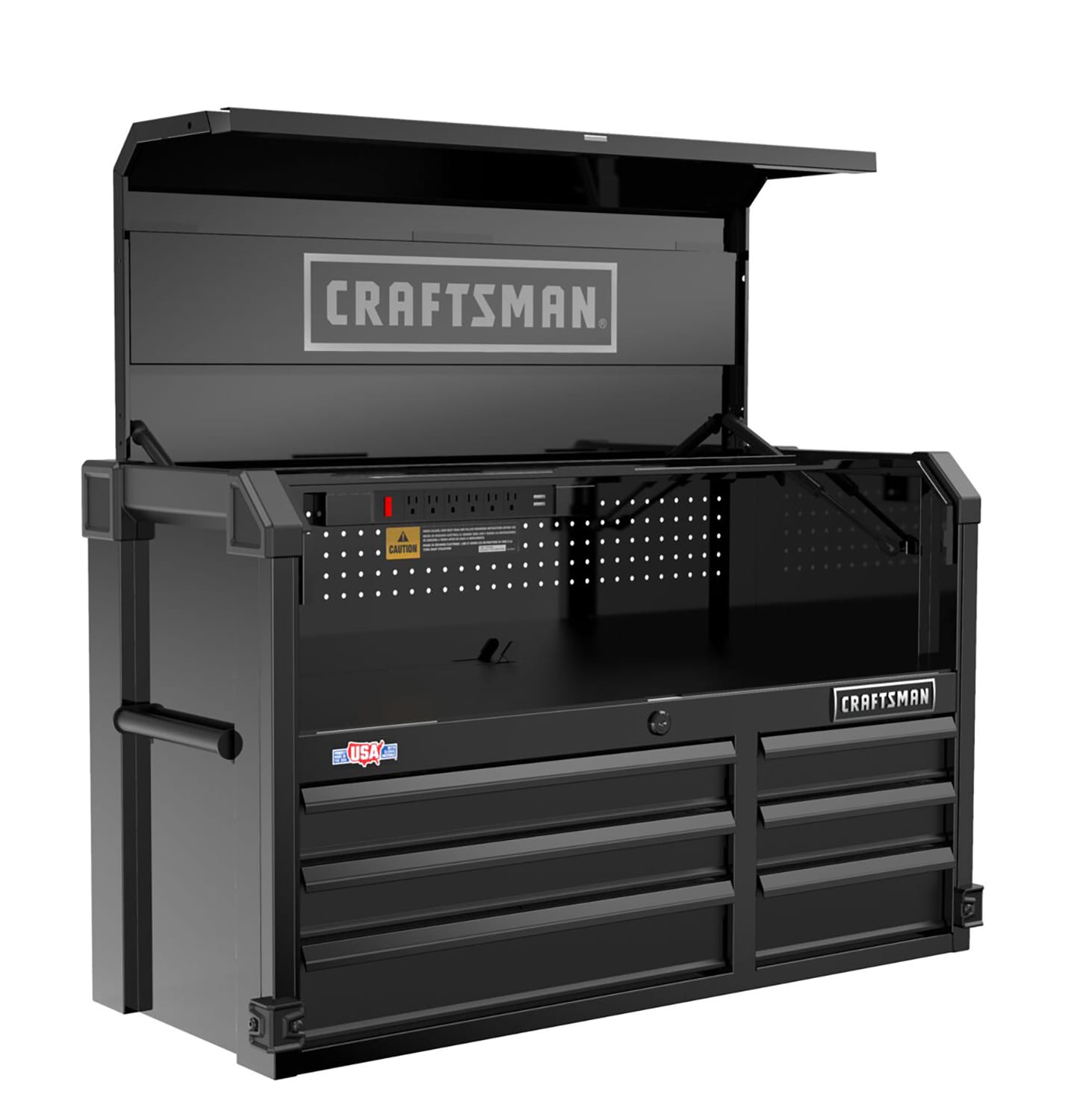 Gabinete de herramientas de acero de 6 cajones CRAFTSMAN Premium Serie 2000 40.5 pulgadas de ancho x 24.5 pulgadas de alto x 16 pulgadas de profundidad (negro) CMST98259BK