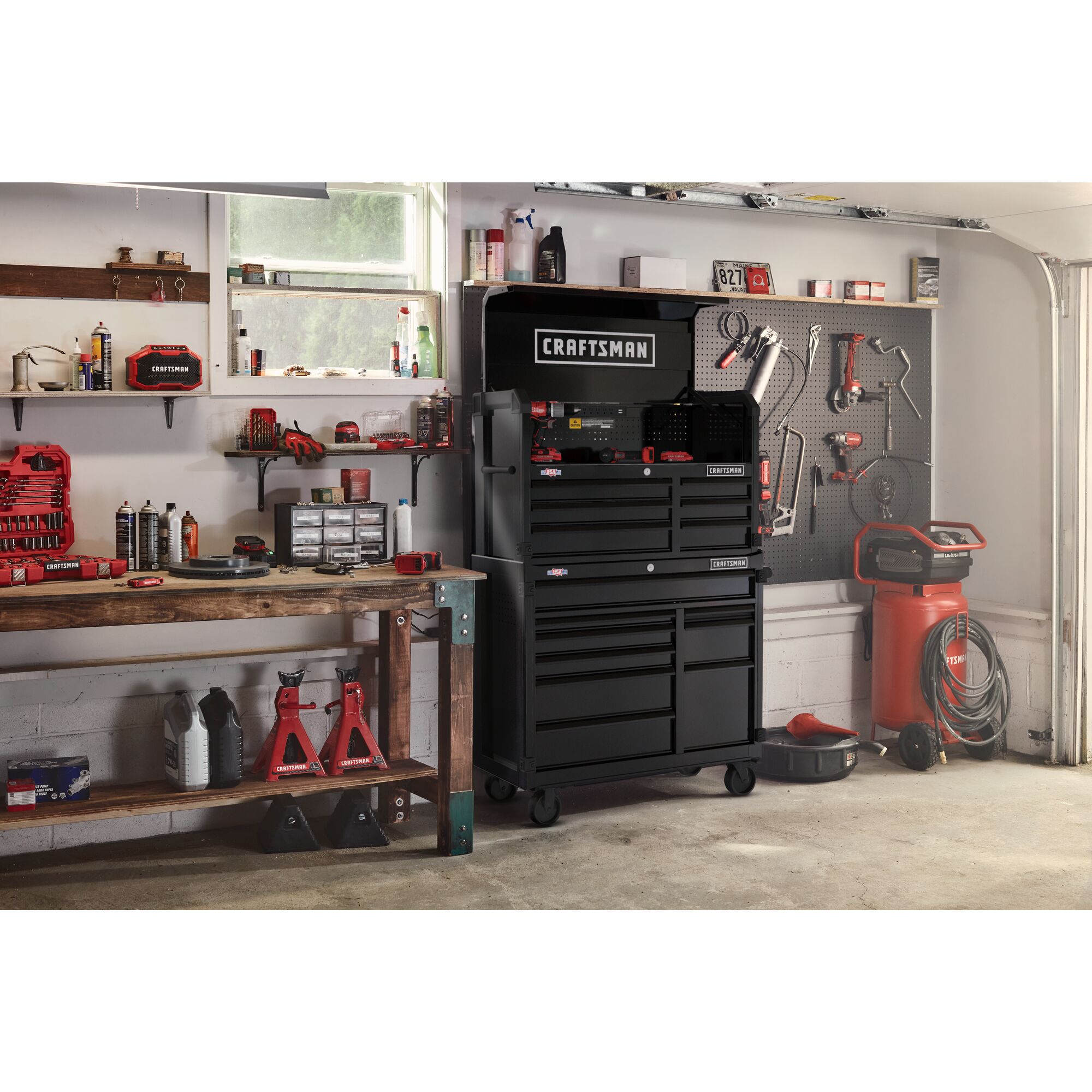 Gabinete de herramientas de acero de 6 cajones CRAFTSMAN Premium Serie 2000 40.5 pulgadas de ancho x 24.5 pulgadas de alto x 16 pulgadas de profundidad (negro) CMST98259BK