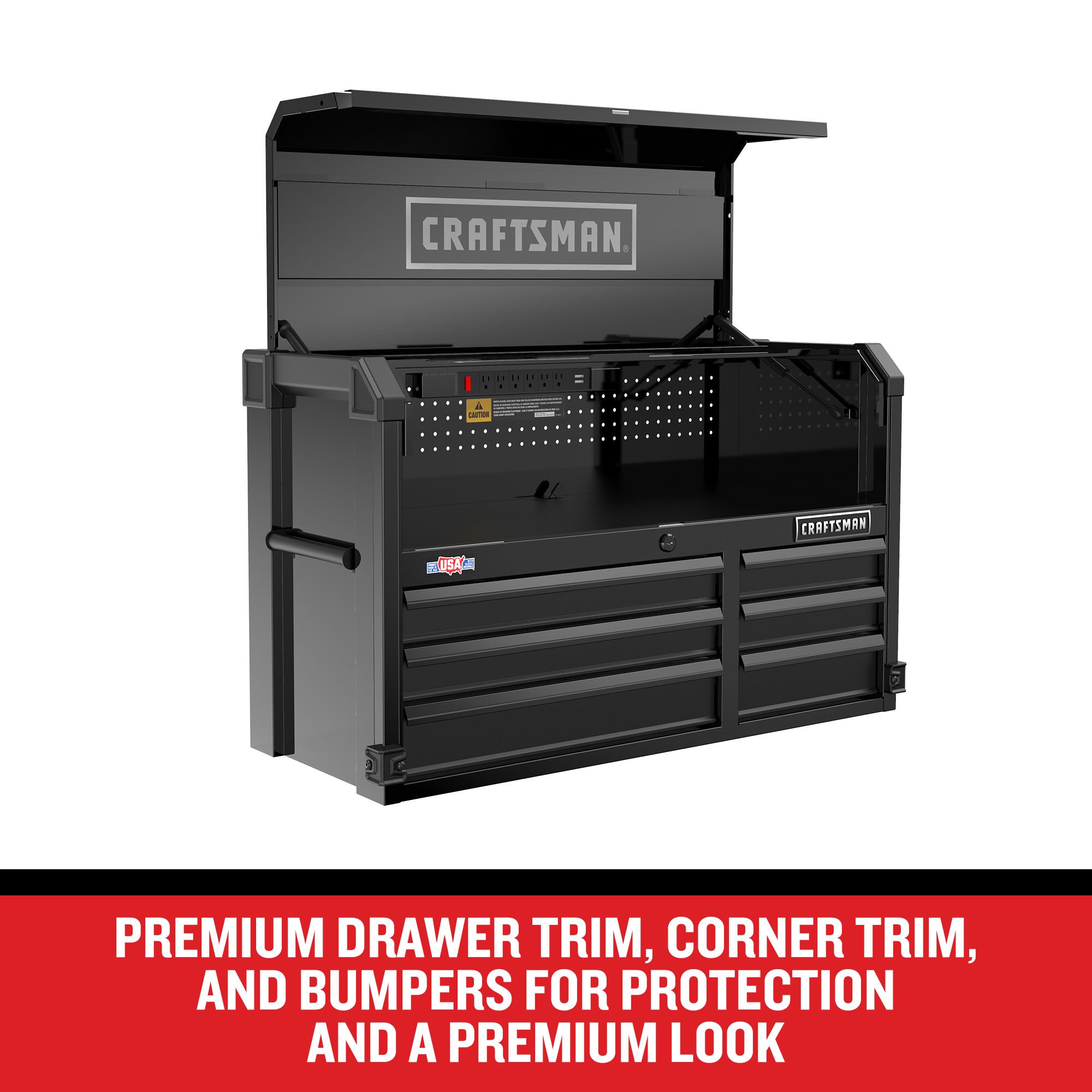 Gabinete de herramientas de acero de 6 cajones CRAFTSMAN Premium Serie 2000 40.5 pulgadas de ancho x 24.5 pulgadas de alto x 16 pulgadas de profundidad (negro) CMST98259BK