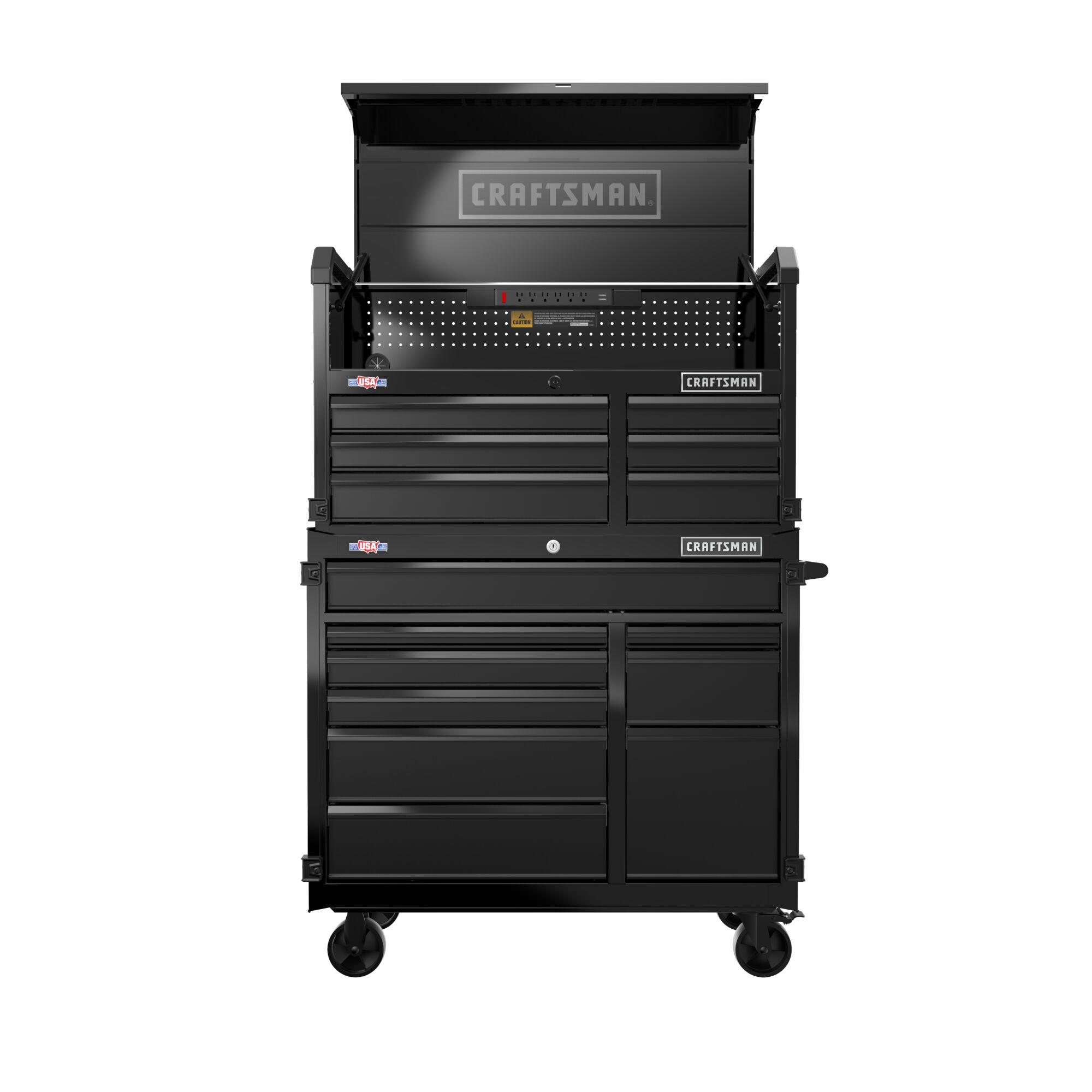 Gabinete de herramientas de acero de 6 cajones CRAFTSMAN Premium Serie 2000 40.5 pulgadas de ancho x 24.5 pulgadas de alto x 16 pulgadas de profundidad (negro) CMST98259BK