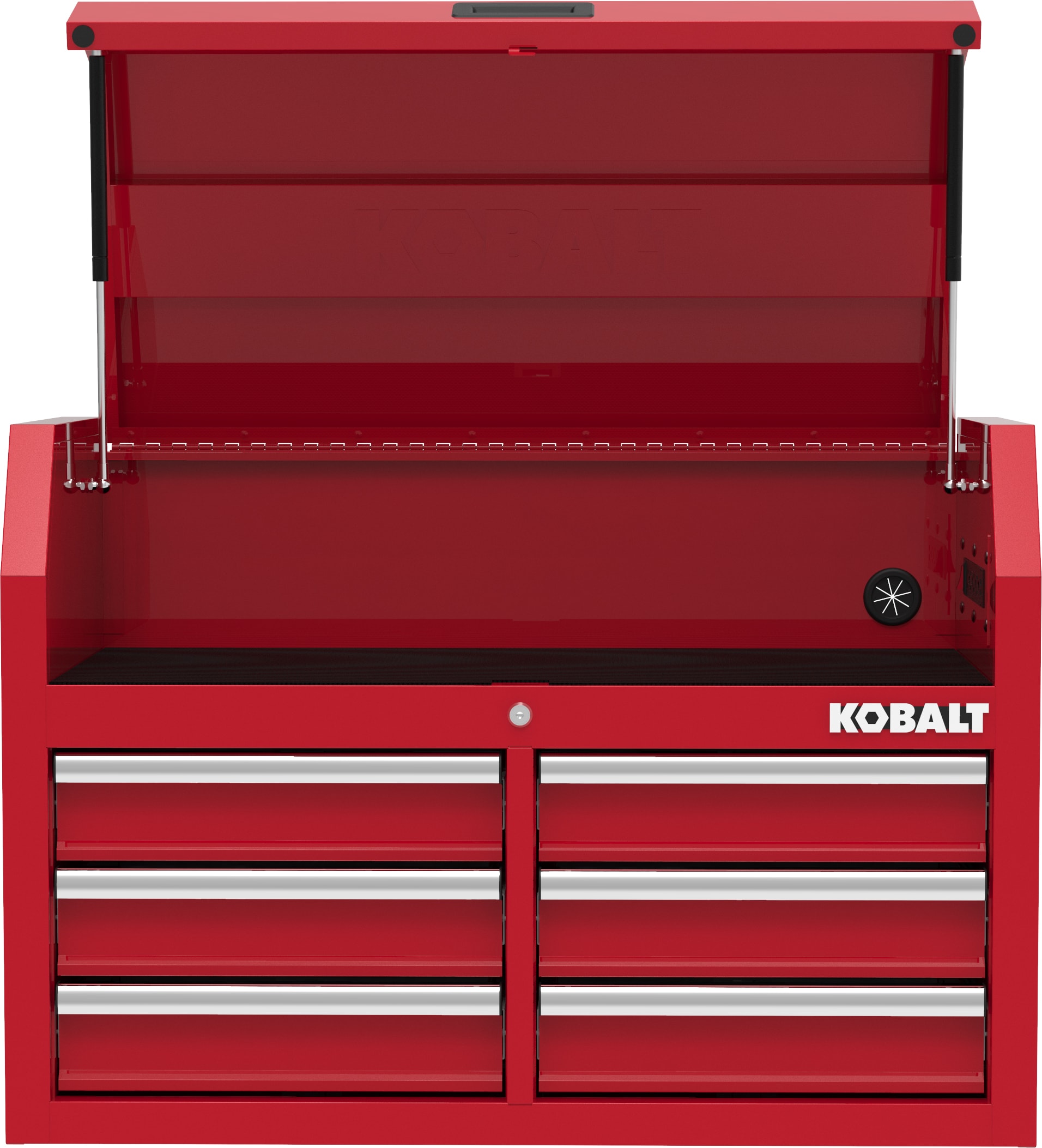 Gabinete para herramientas de acero de 6 cajones Kobalt de 36 pulgadas de ancho x 18 pulgadas de alto x 24.8 pulgadas de profundidad (rojo) 410-165-0131