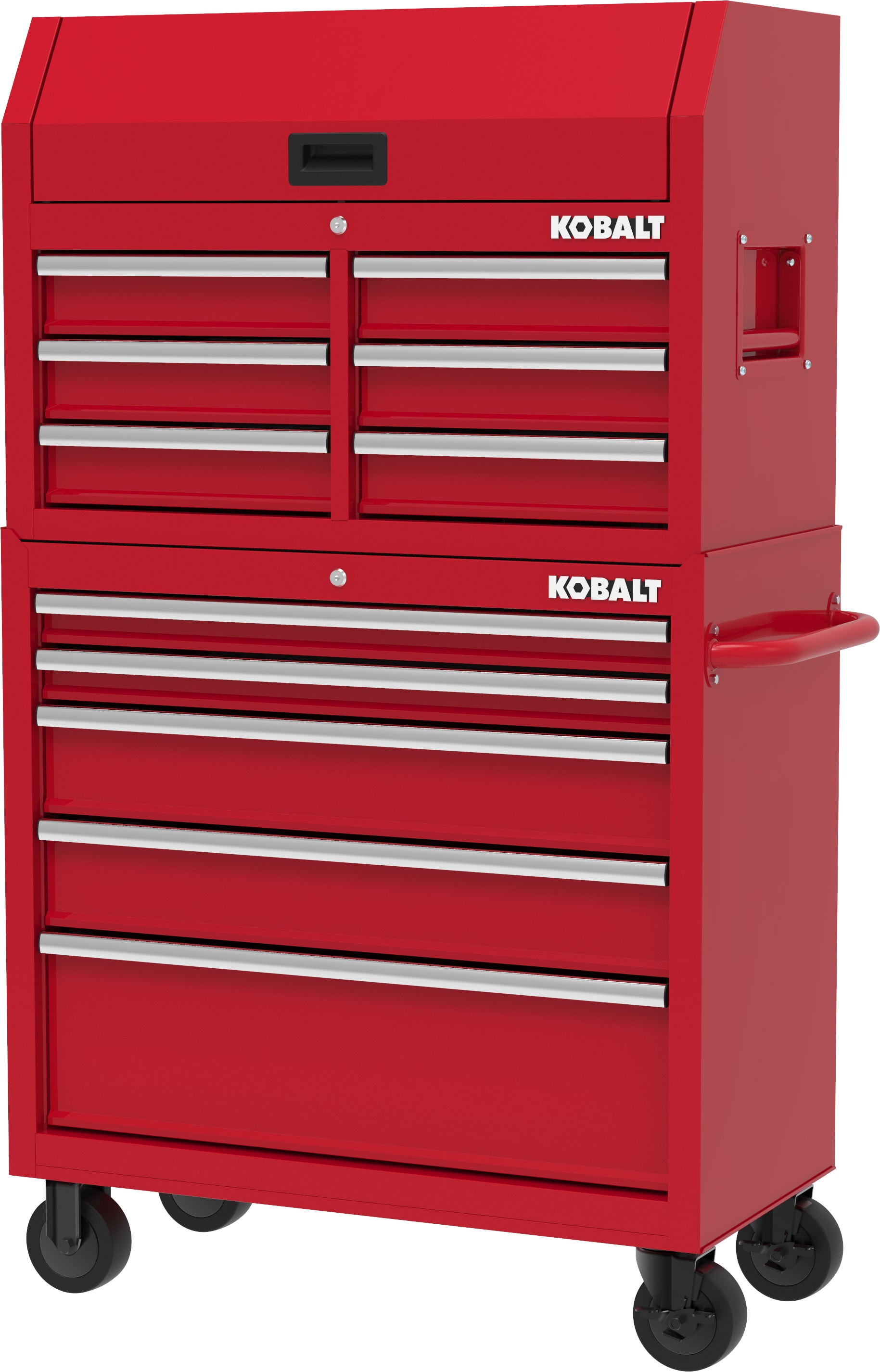 Gabinete para herramientas de acero de 6 cajones Kobalt de 36 pulgadas de ancho x 18 pulgadas de alto x 24.8 pulgadas de profundidad (rojo) 410-165-0131