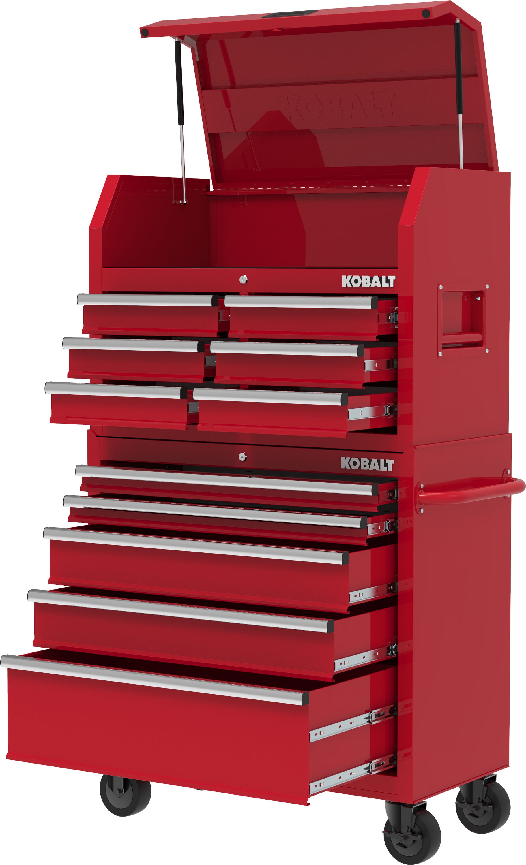 Gabinete para herramientas de acero de 6 cajones Kobalt de 36 pulgadas de ancho x 18 pulgadas de alto x 24.8 pulgadas de profundidad (rojo) 410-165-0131
