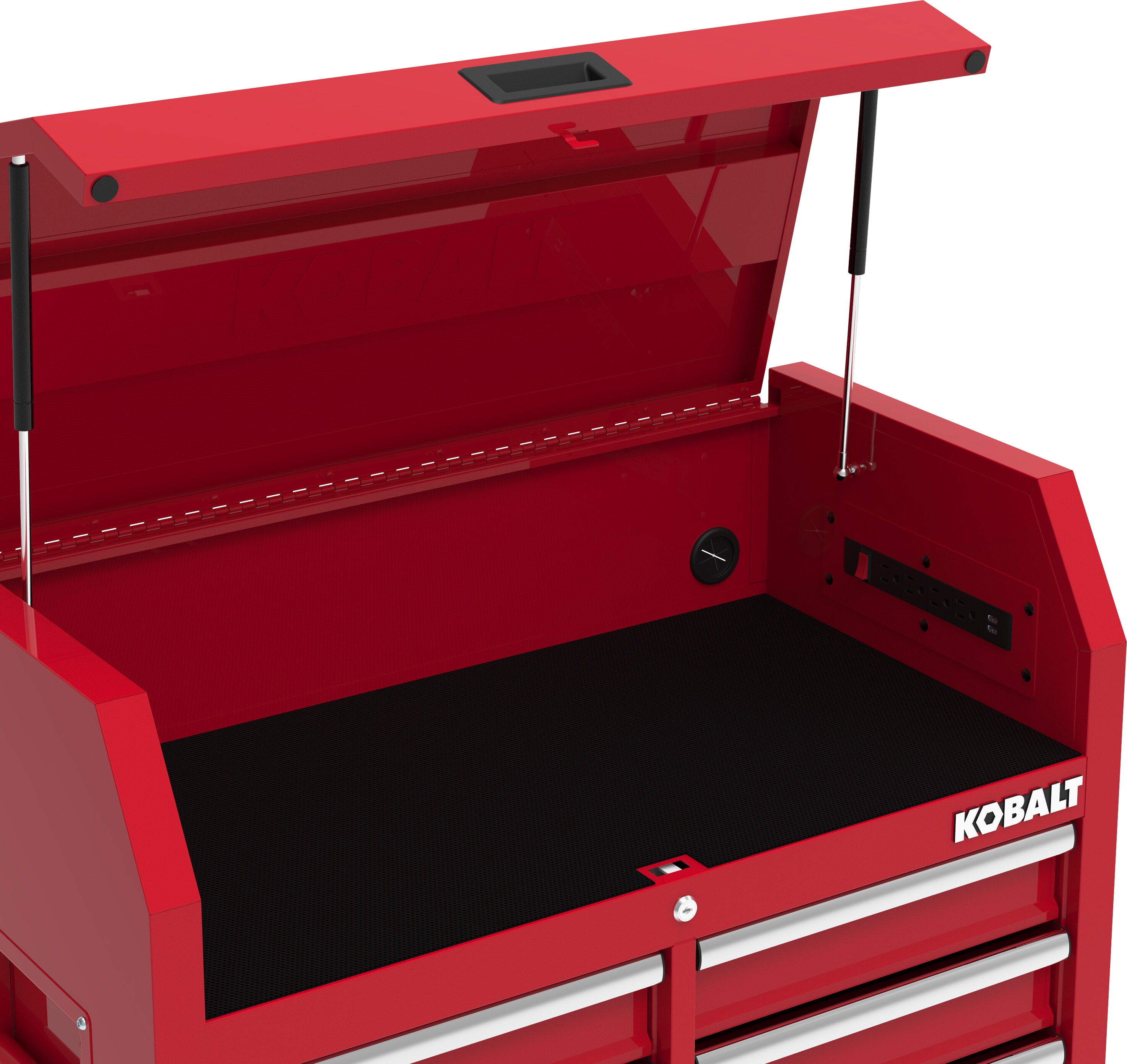 Gabinete para herramientas de acero de 6 cajones Kobalt de 36 pulgadas de ancho x 18 pulgadas de alto x 24.8 pulgadas de profundidad (rojo) 410-165-0131