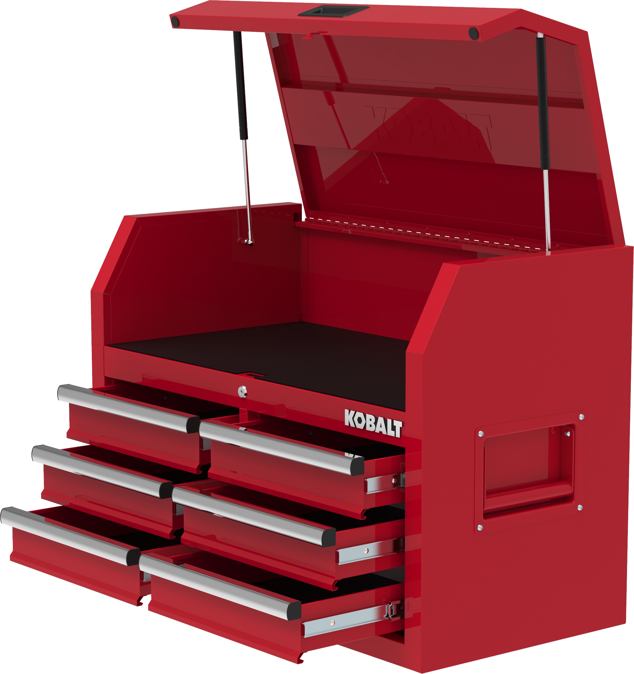 Gabinete para herramientas de acero de 6 cajones Kobalt de 36 pulgadas de ancho x 18 pulgadas de alto x 24.8 pulgadas de profundidad (rojo) 410-165-0131