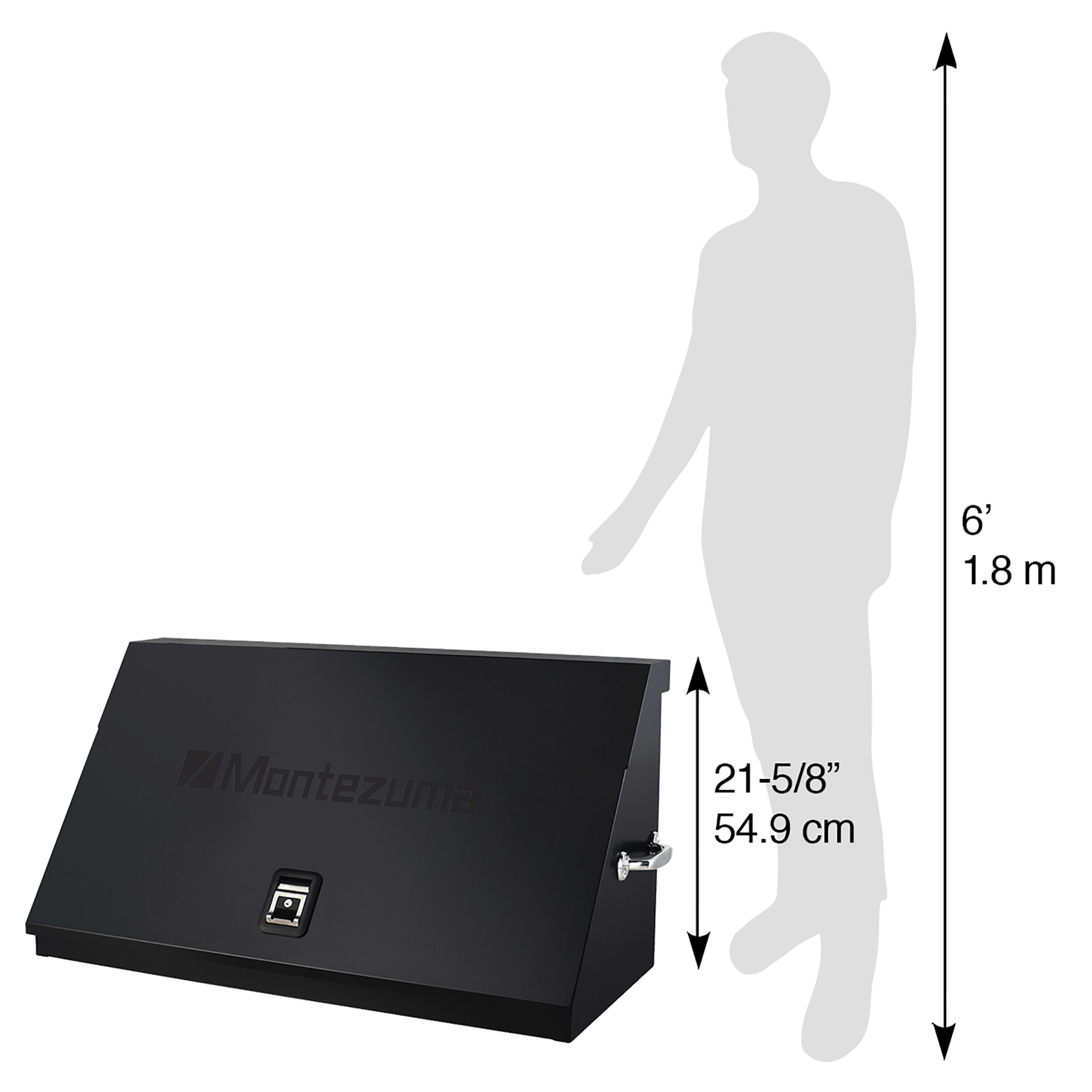 Caja de herramientas de acero Montezuma Triangle de 41.75 pulgadas de ancho x 21.625 pulgadas de alto x 18 pulgadas de profundidad (Negro) DX411B