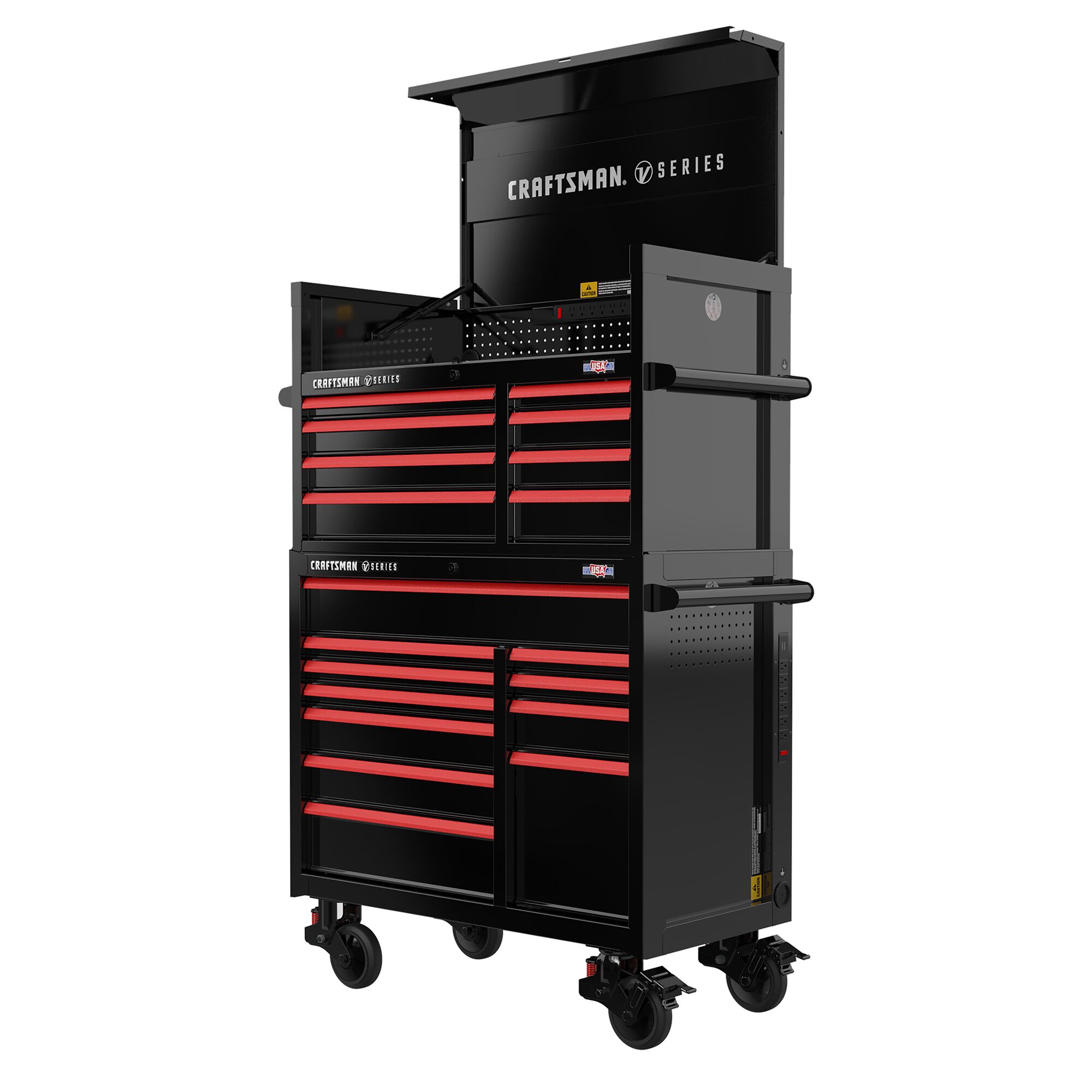 Caja de herramientas de acero CRAFTSMAN V-Series de 41 pulgadas de ancho x 27 pulgadas de alto x 21 pulgadas de profundidad con 8 cajones (Esmalte Negro E-Coat) CMSTVS4108BK