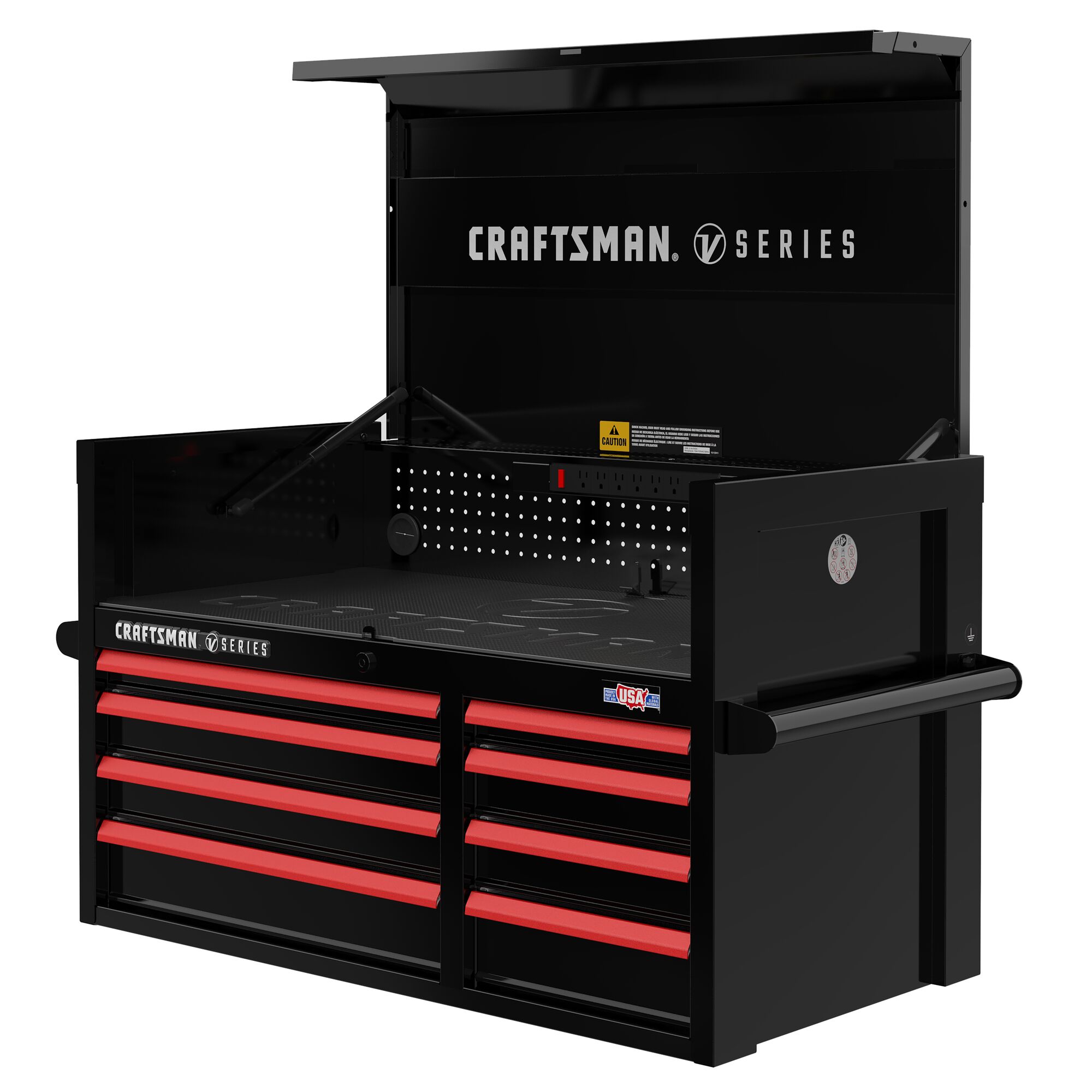 Caja de herramientas de acero CRAFTSMAN V-Series de 41 pulgadas de ancho x 27 pulgadas de alto x 21 pulgadas de profundidad con 8 cajones (Esmalte Negro E-Coat) CMSTVS4108BK
