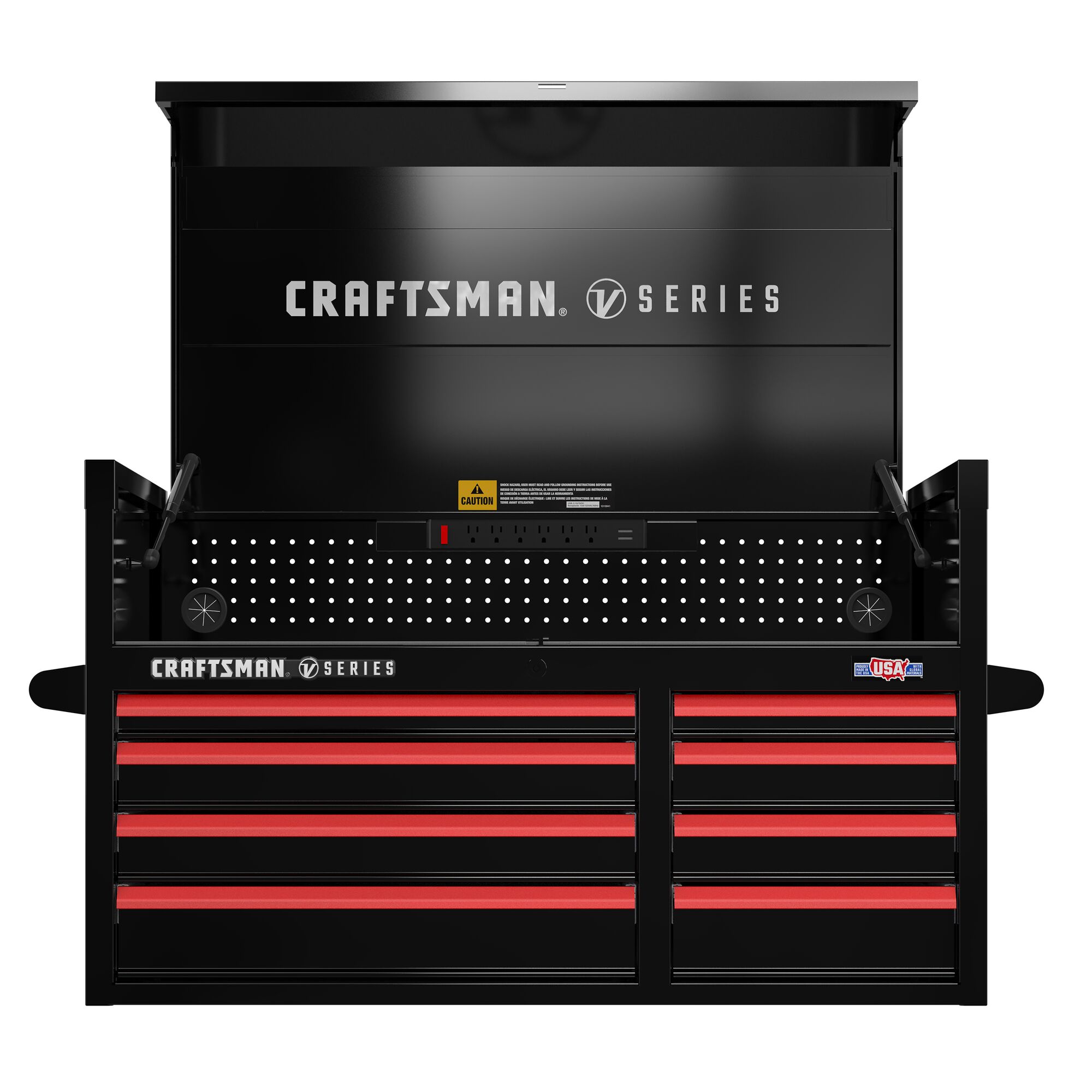 Caja de herramientas de acero CRAFTSMAN V-Series de 41 pulgadas de ancho x 27 pulgadas de alto x 21 pulgadas de profundidad con 8 cajones (Esmalte Negro E-Coat) CMSTVS4108BK