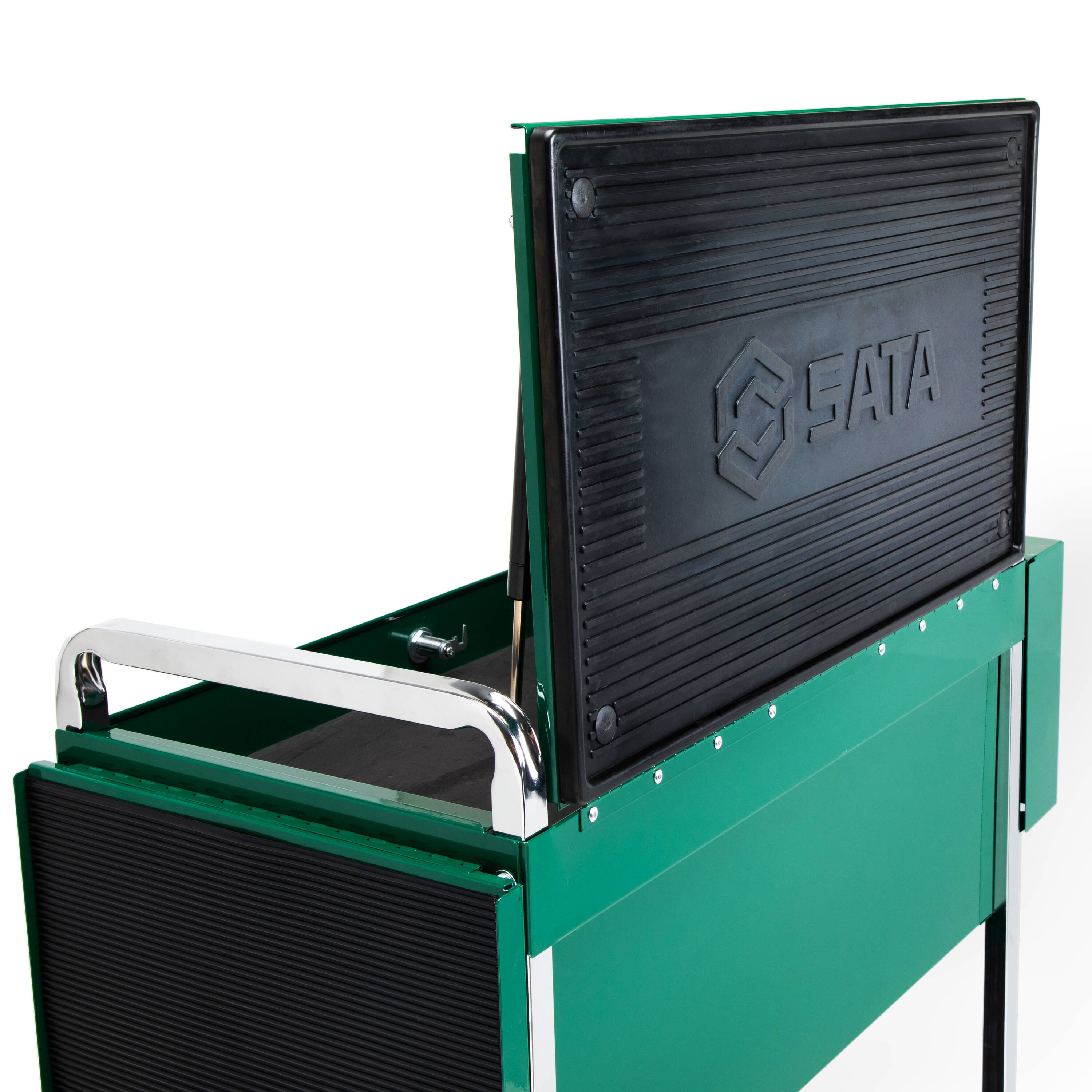 Gabinete de herramientas de acero de 2 cajones de 37.01 pulgadas de ancho x 52.6 pulgadas de alto x 16.38 pulgadas de profundidad (verde/cromo) ST95118SC