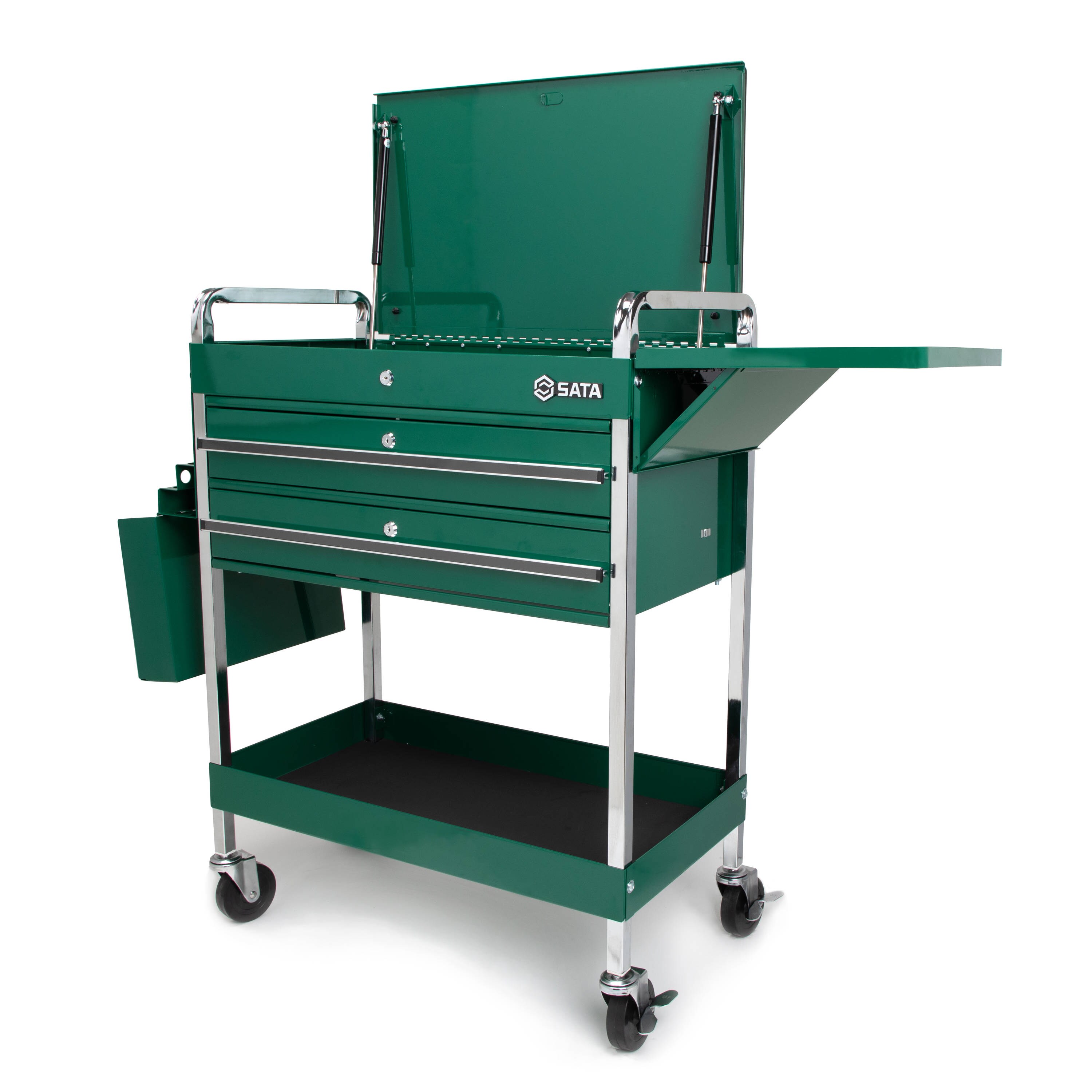 Gabinete de herramientas de acero de 2 cajones de 37.01 pulgadas de ancho x 52.6 pulgadas de alto x 16.38 pulgadas de profundidad (verde/cromo) ST95118SC