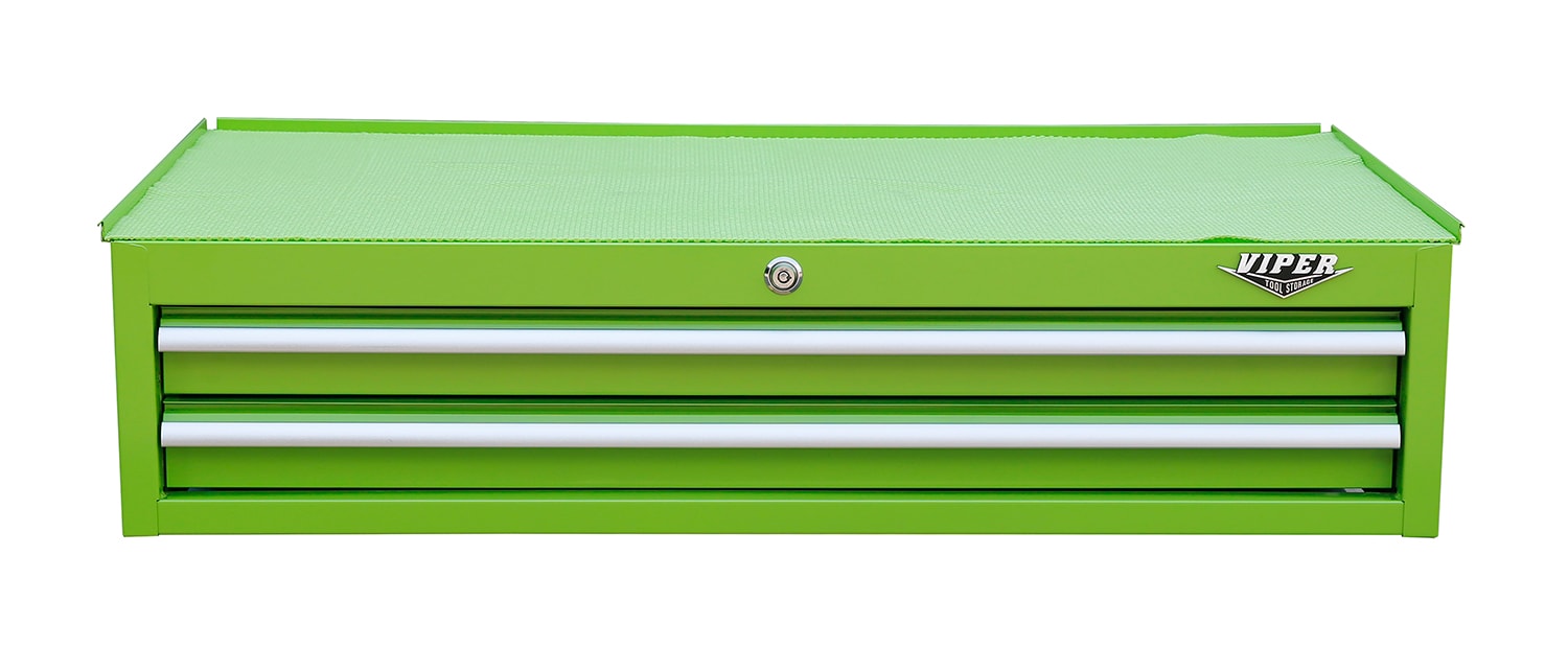 Gabinete de herramientas de acero de 2 cajones de 42 pulgadas de ancho x 10.13 pulgadas de alto x 24.5 pulgadas de profundidad (verde lima) de Viper Tool Storage