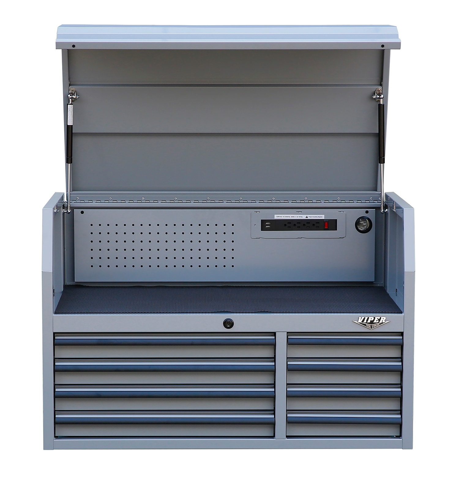 Caja de herramientas de acero Viper Tool Storage de 40.9 pulgadas de ancho x 26.6 pulgadas de alto x 24.2 pulgadas de profundidad con 8 cajones (gris sónico) V4108GRAYC