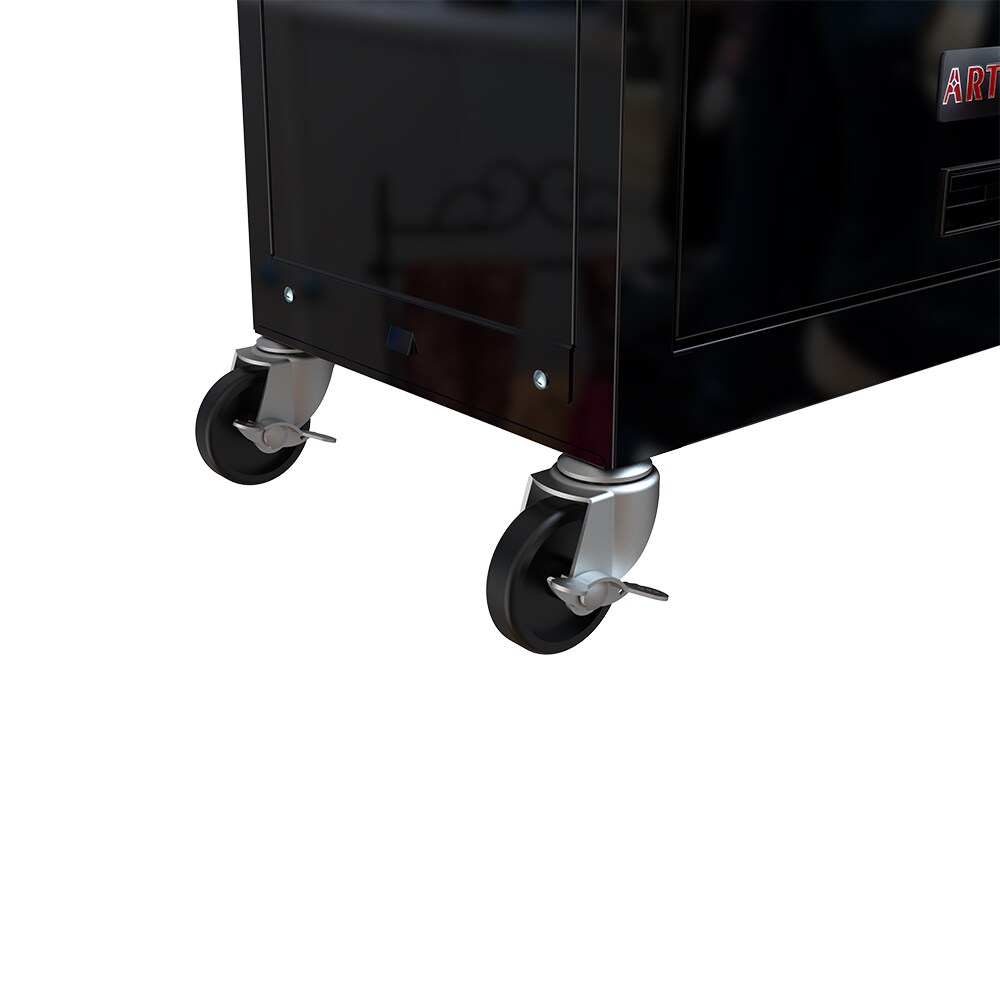 Cofre para herramientas Runesay Top de 13 pulgadas de ancho x 42.8 pulgadas de alto x 24.2 pulgadas de profundidad con 8 cajones de acero (negro) TOOBOX-07