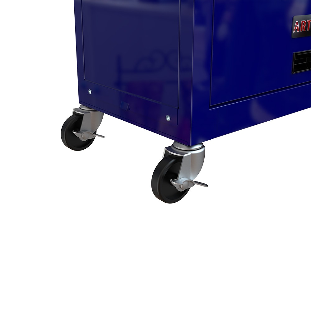 Gabinetes superiores para herramientas Runesay 13 pulgadas de ancho x 42.8 pulgadas de alto x 24.2 pulgadas de profundidad 8 cajones gabinete de herramientas de acero (azul) TOOBOX-05