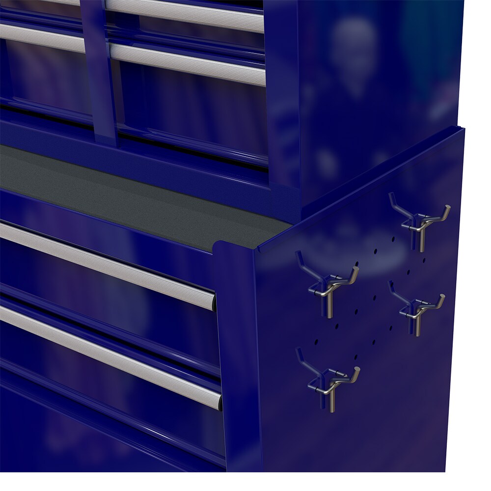 Gabinetes superiores para herramientas Runesay 13 pulgadas de ancho x 42.8 pulgadas de alto x 24.2 pulgadas de profundidad 8 cajones gabinete de herramientas de acero (azul) TOOBOX-05
