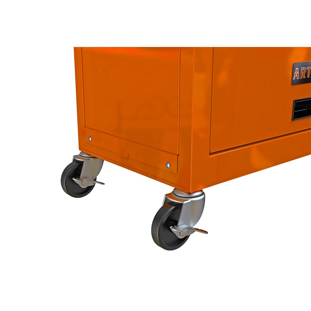 Gabinetes superiores para herramientas Runesay de 13 pulgadas de ancho x 42.8 pulgadas de alto x 24.2 pulgadas de profundidad con 8 cajones de acero (naranja) TOOBOX-08
