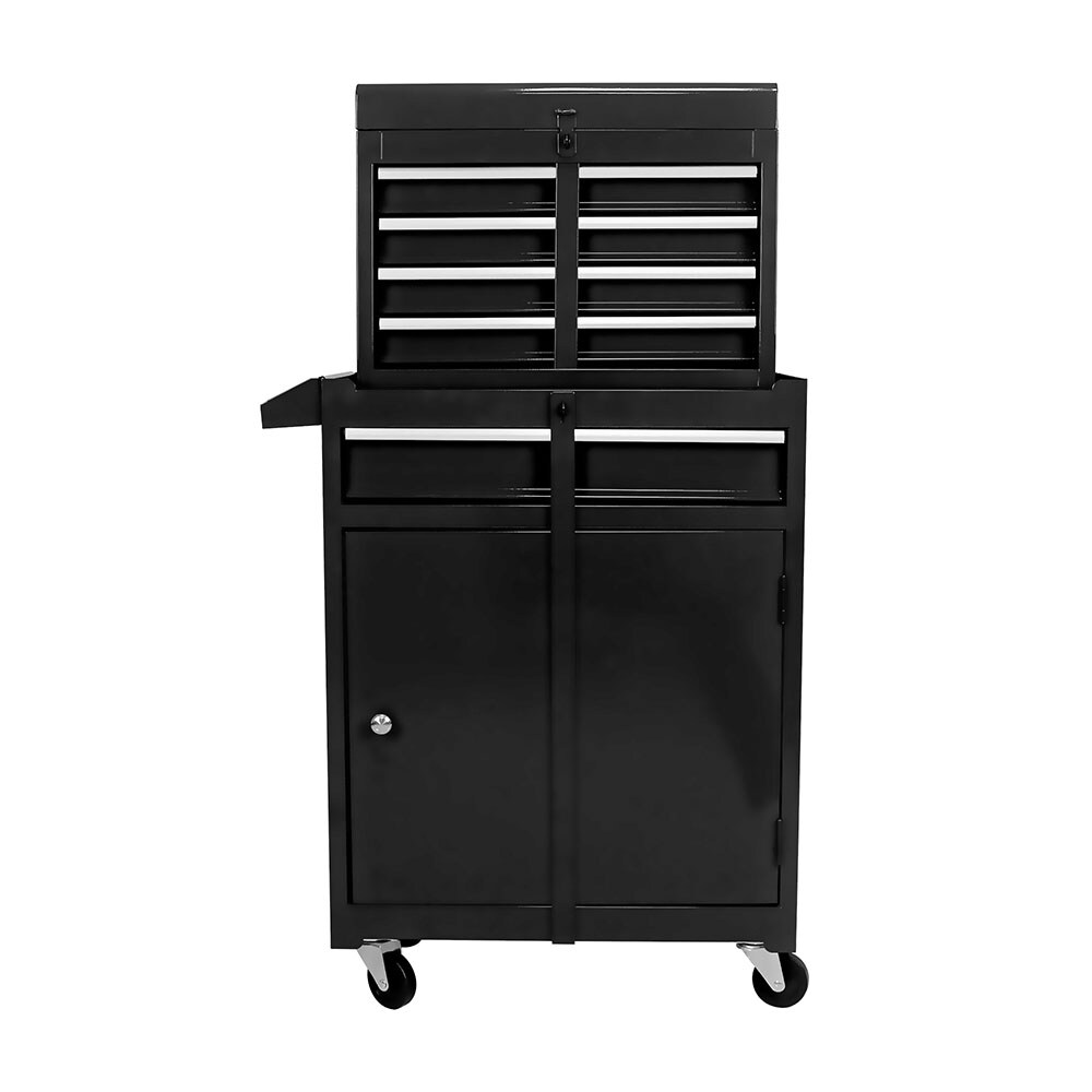 Gabinetes de herramientas superiores Runesay 11 pulgadas de ancho x 47.25 pulgadas de alto x 22.95 pulgadas de profundidad 5 cajones Gabinete de herramientas de acero (negro) TOOBOX-06