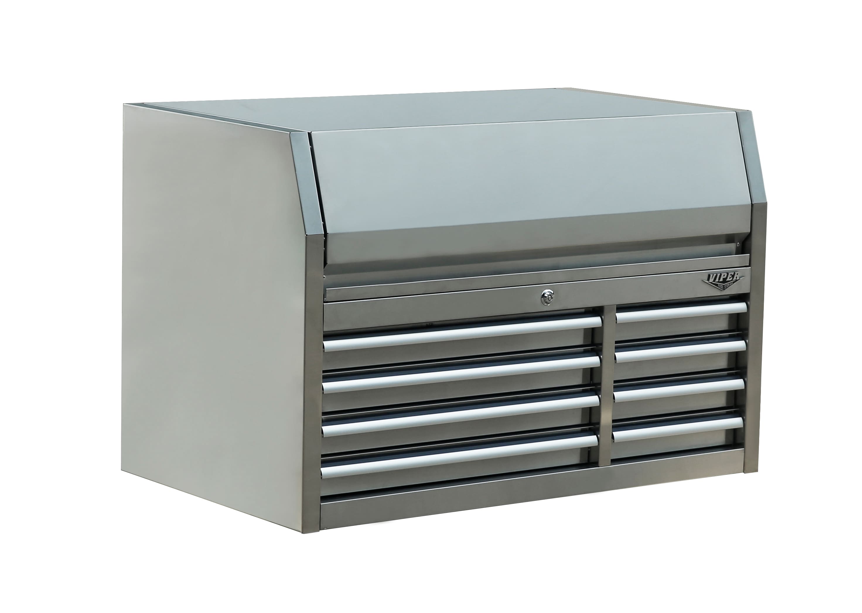 Gabinete de herramientas de acero inoxidable de 8 cajones de Viper Tool Storage 40.9 pulgadas de ancho x 26.6 pulgadas de alto x 24.2 pulgadas de profundidad