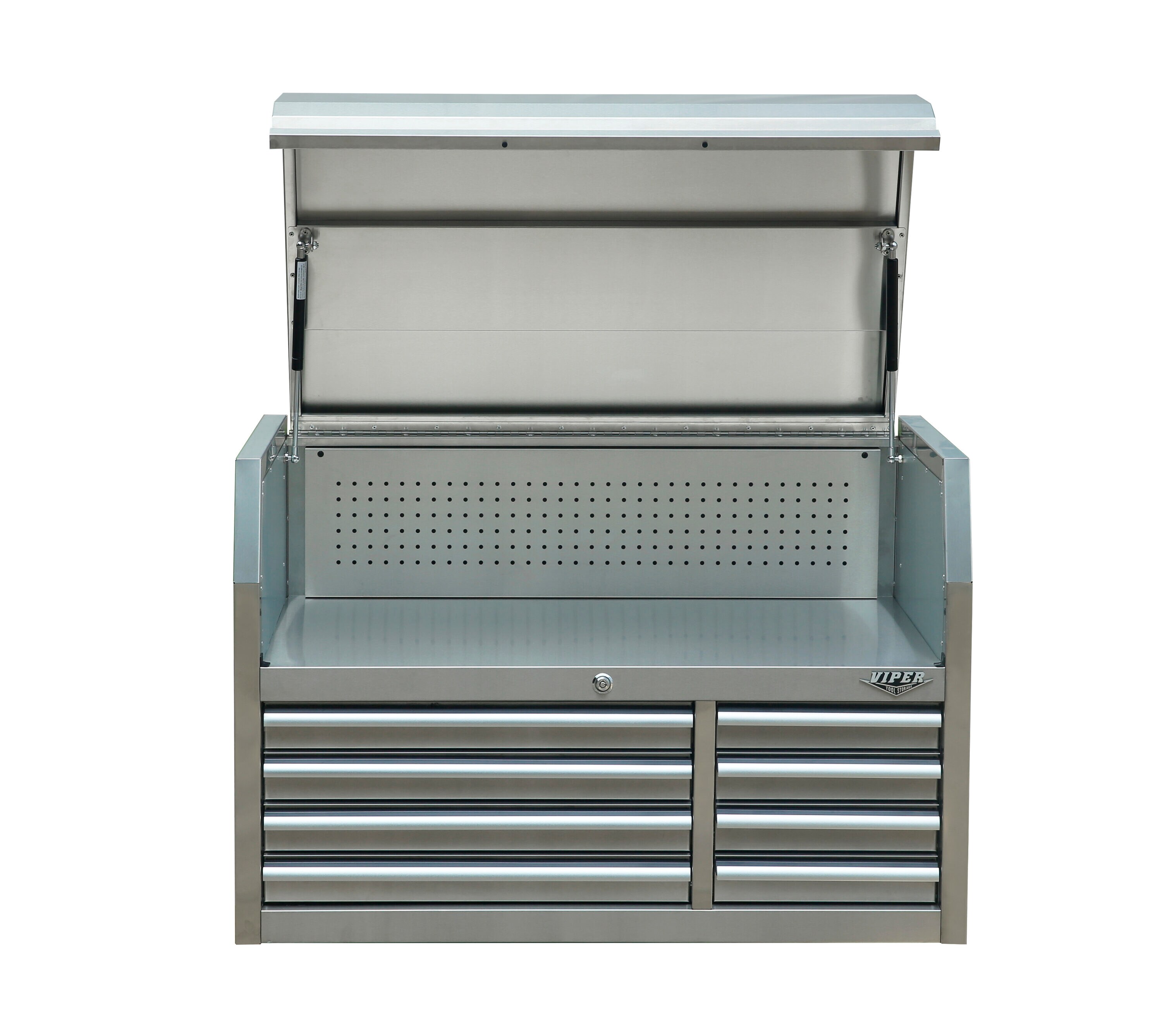 Gabinete de herramientas de acero inoxidable de 8 cajones de Viper Tool Storage 40.9 pulgadas de ancho x 26.6 pulgadas de alto x 24.2 pulgadas de profundidad