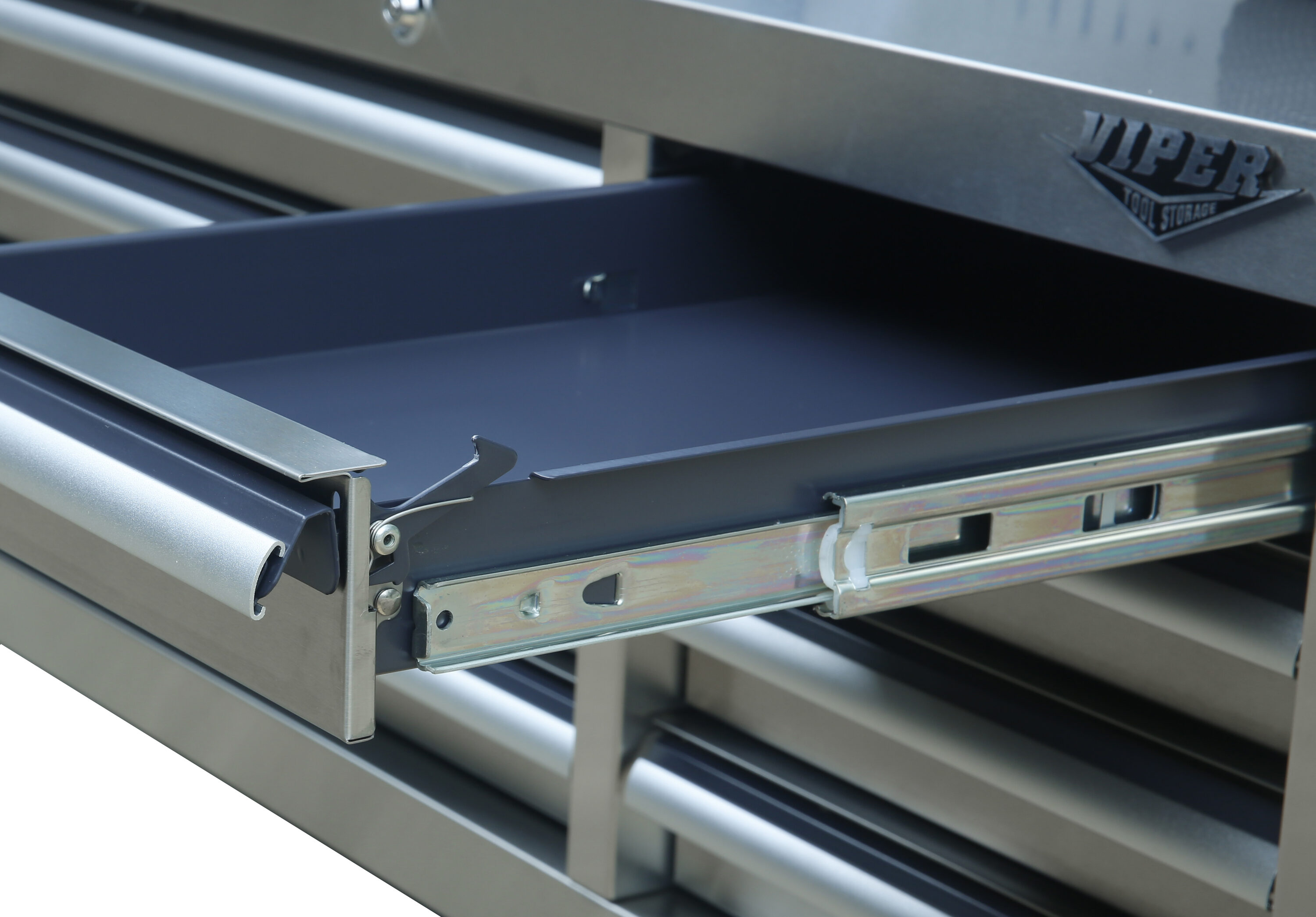 Gabinete de herramientas de acero inoxidable de 8 cajones de Viper Tool Storage 40.9 pulgadas de ancho x 26.6 pulgadas de alto x 24.2 pulgadas de profundidad