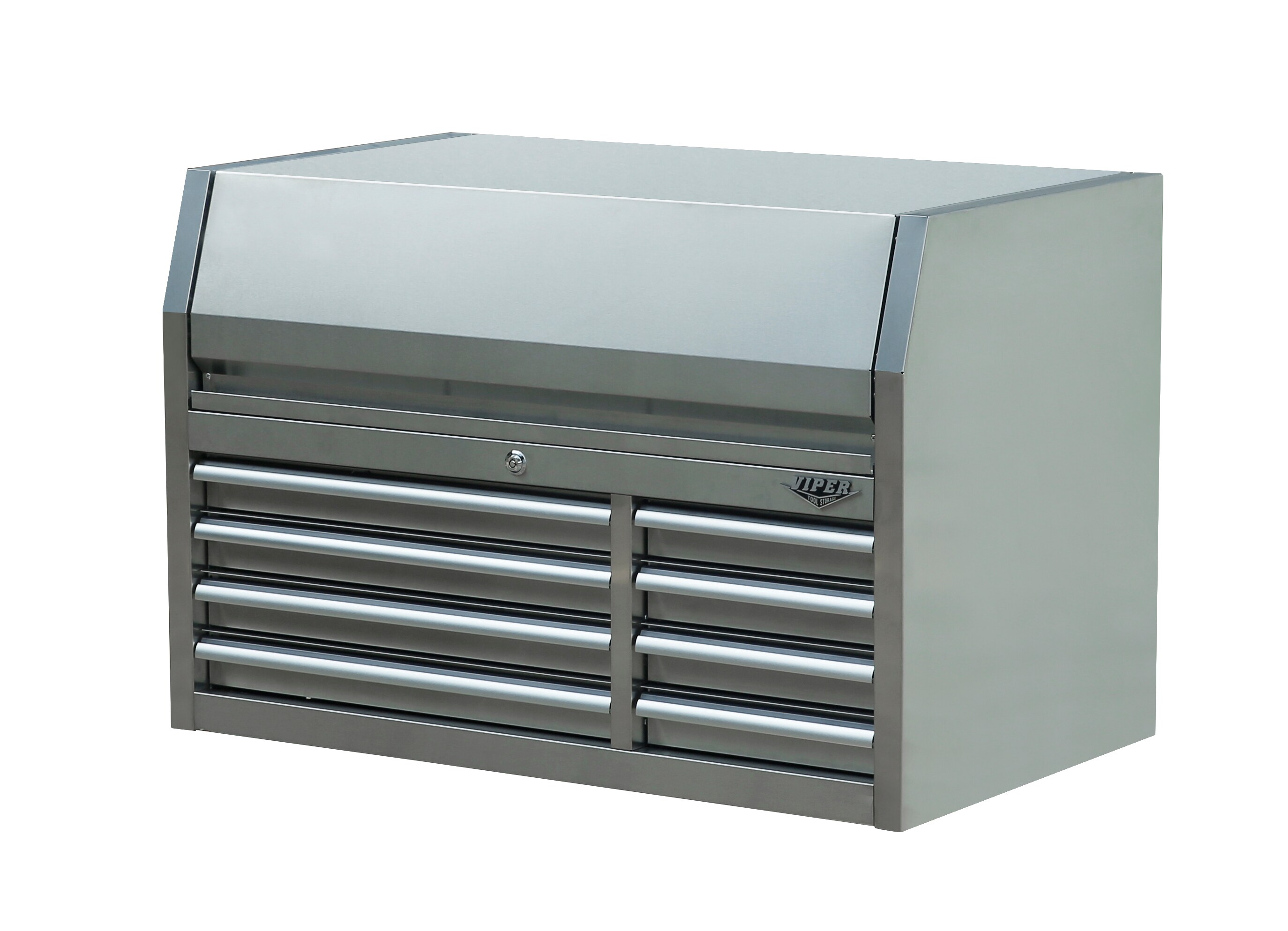 Gabinete de herramientas de acero inoxidable de 8 cajones de Viper Tool Storage 40.9 pulgadas de ancho x 26.6 pulgadas de alto x 24.2 pulgadas de profundidad