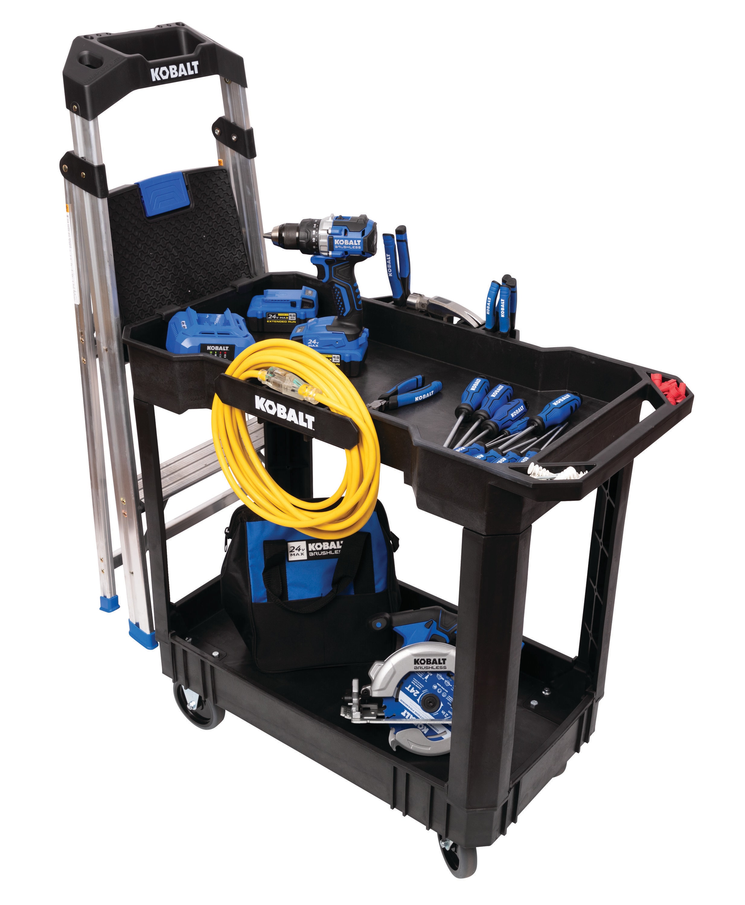 Carrito de utilidad Kobalt con capacidad de 500 lb y estante de 32.6 pulgadas